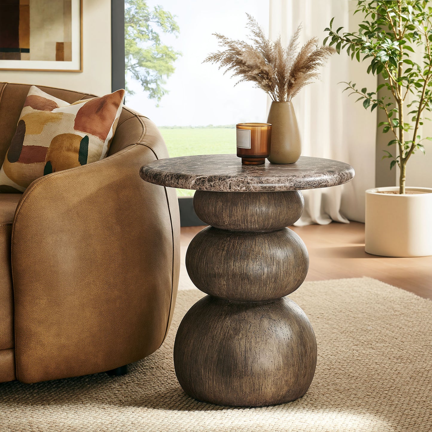Pietra Indoor Outdoor Patio Round Side Table by Modway EEI-7625