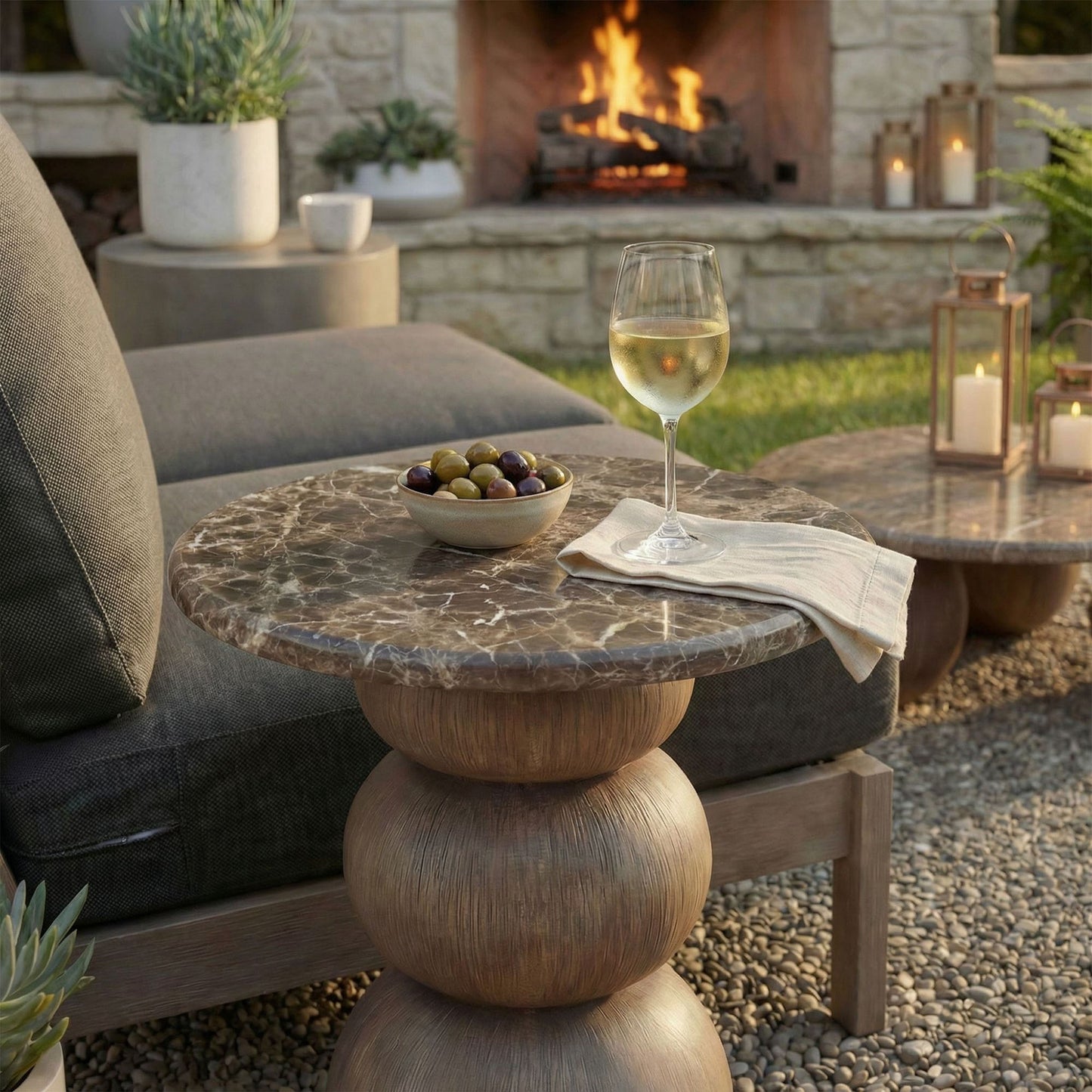 Pietra Indoor Outdoor Patio Round Side Table by Modway EEI-7625