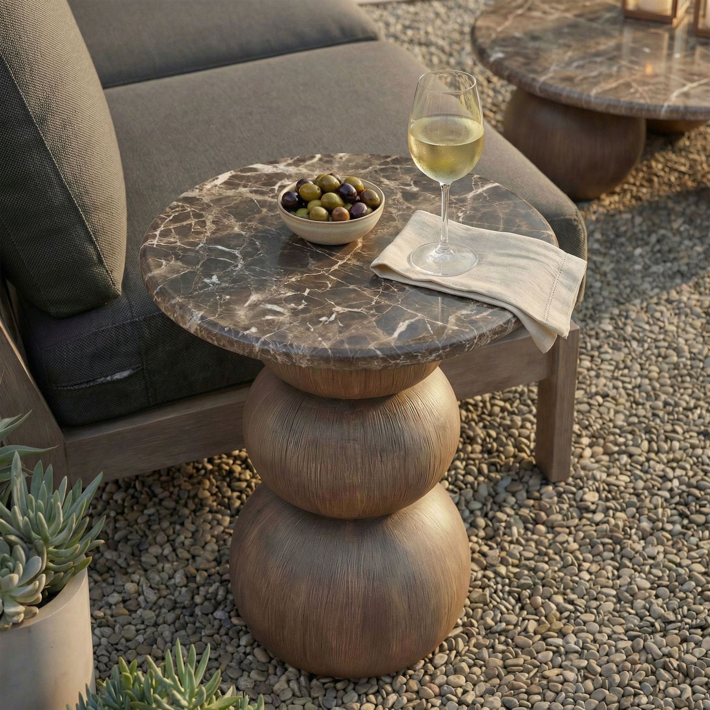 Pietra Indoor Outdoor Patio Round Side Table by Modway EEI-7625