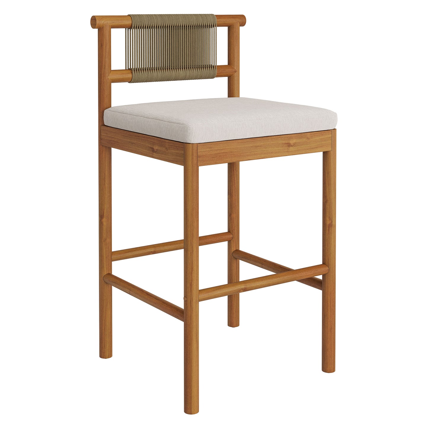 Eleni Outdoor Patio Teak Wood Bar Stools Set of 2 by Modway EEI-7626