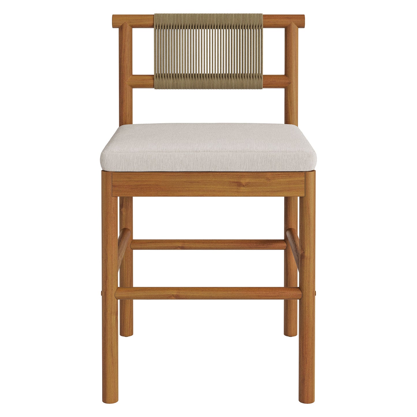 Eleni Outdoor Patio Teak Wood Counter Stools Set of 2 by Modway EEI-7627