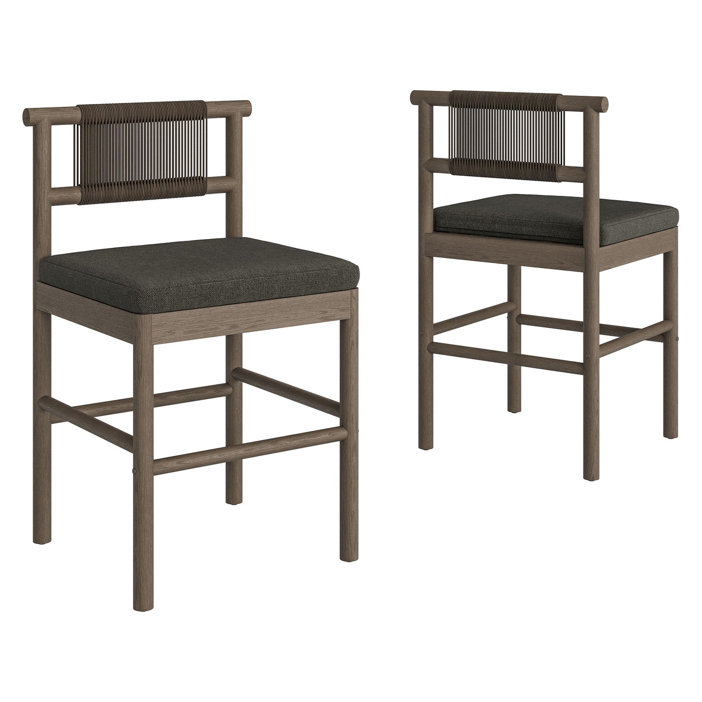 Eleni Outdoor Patio Teak Wood Counter Stools Set of 2 by Modway EEI-7627