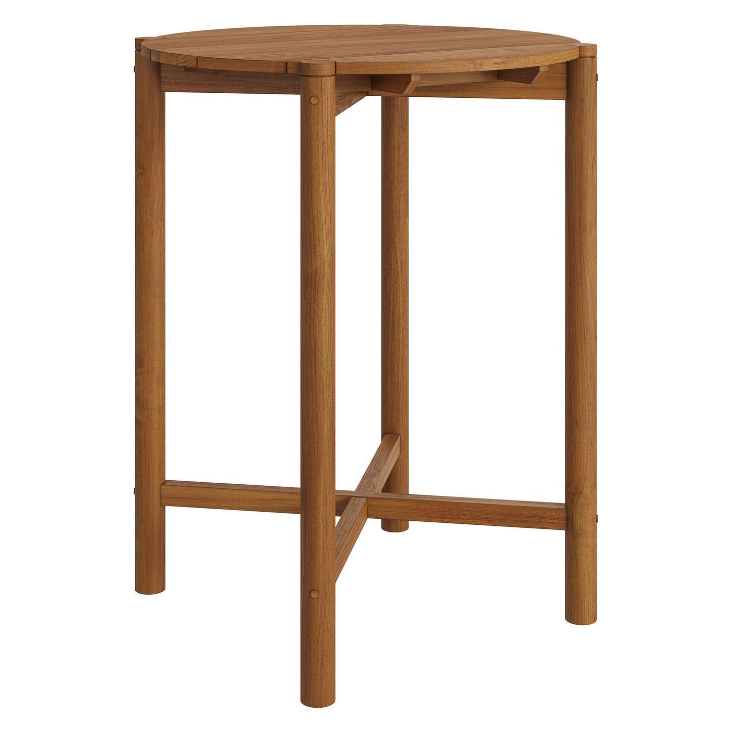 Eleni Round 35 Inch Outdoor Patio Teak Wood Round Bar Table by Modway EEI-7628