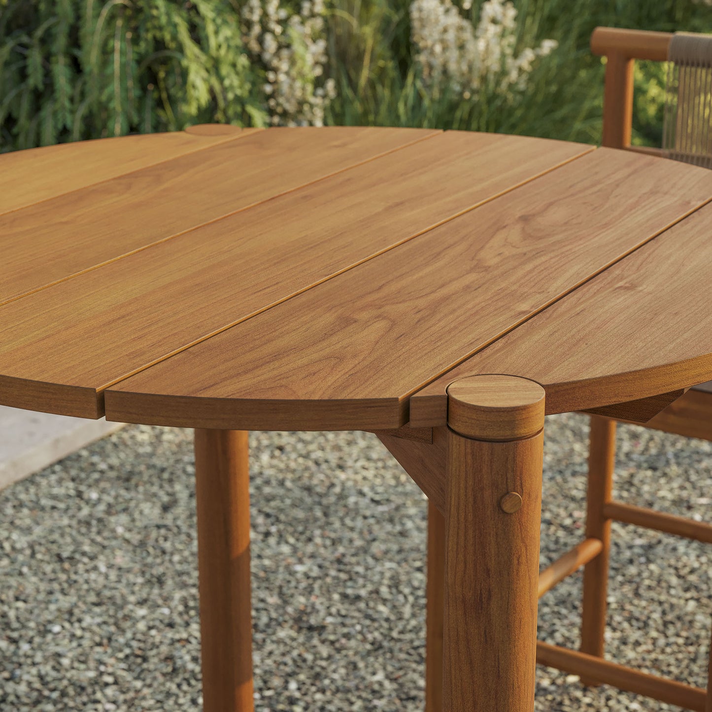 Eleni Round 35 Inch Outdoor Patio Teak Wood Round Bar Table by Modway EEI-7628