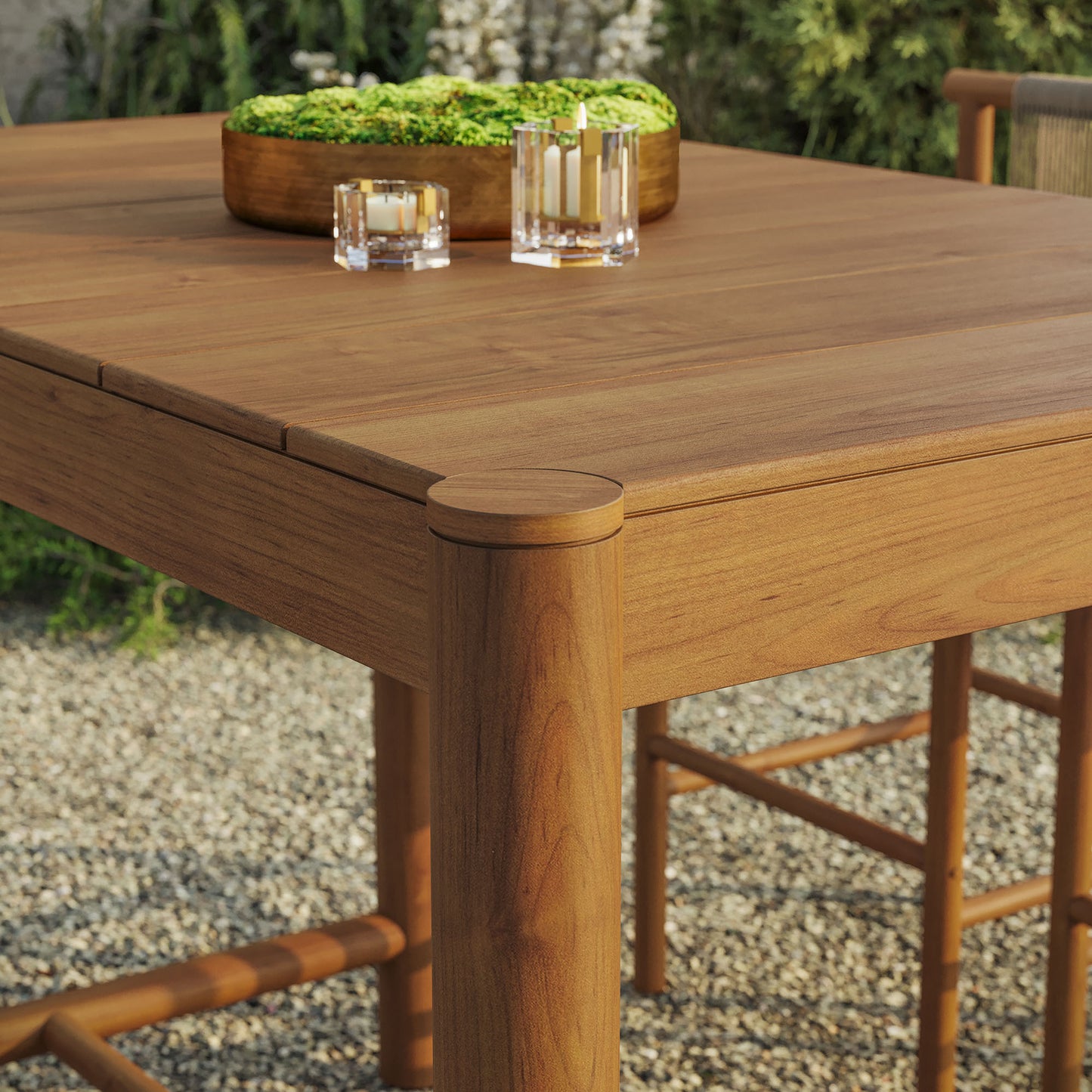 Eleni Rectangle 56-Inch Outdoor Patio Teak Wood Rectangular Bar Table by Modway EEI-7629
