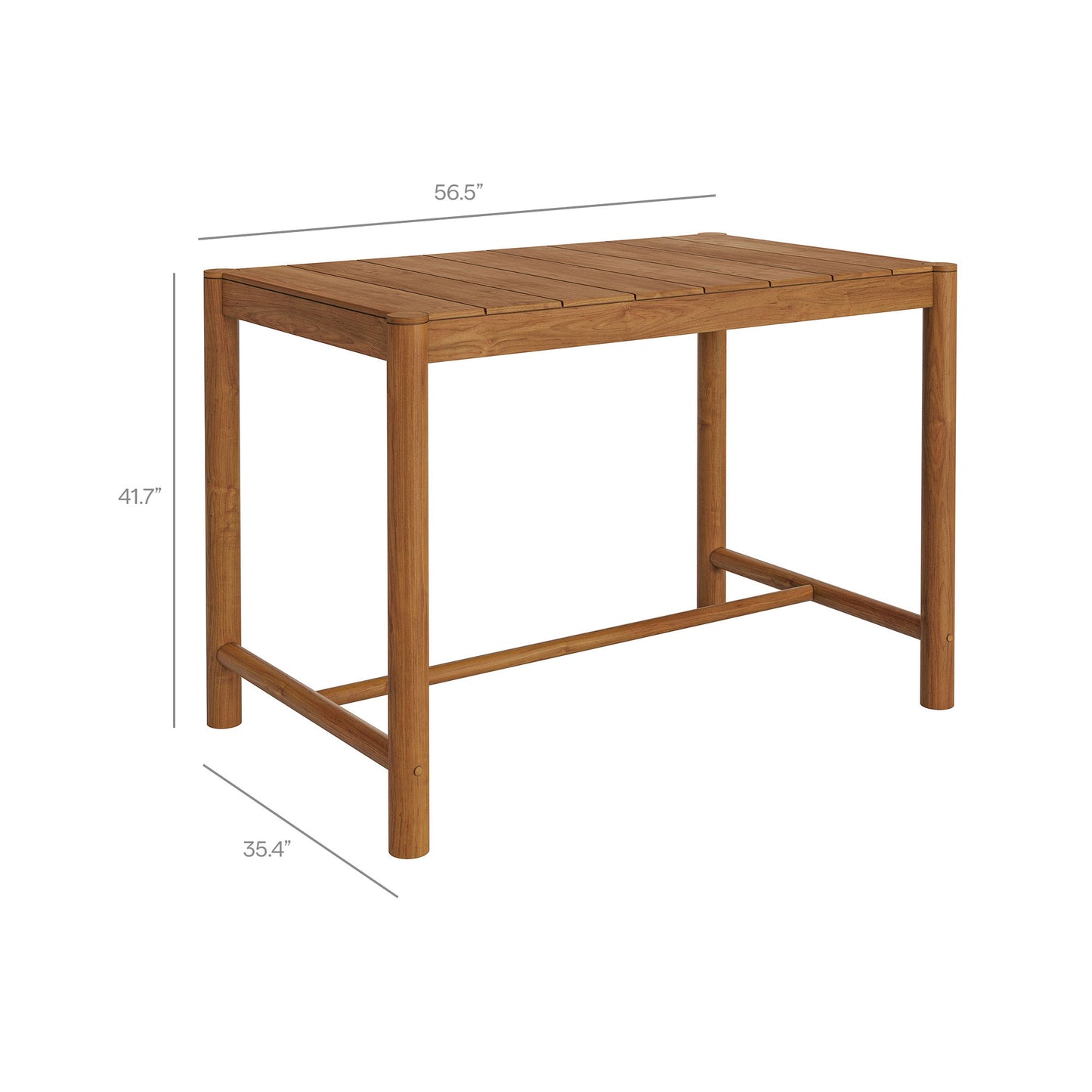 Eleni 5-Piece Outdoor Patio Teak Wood Bar Set by Modway EEI-7631