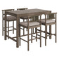 Eleni 5-Piece Outdoor Patio Teak Wood Bar Set by Modway EEI-7631