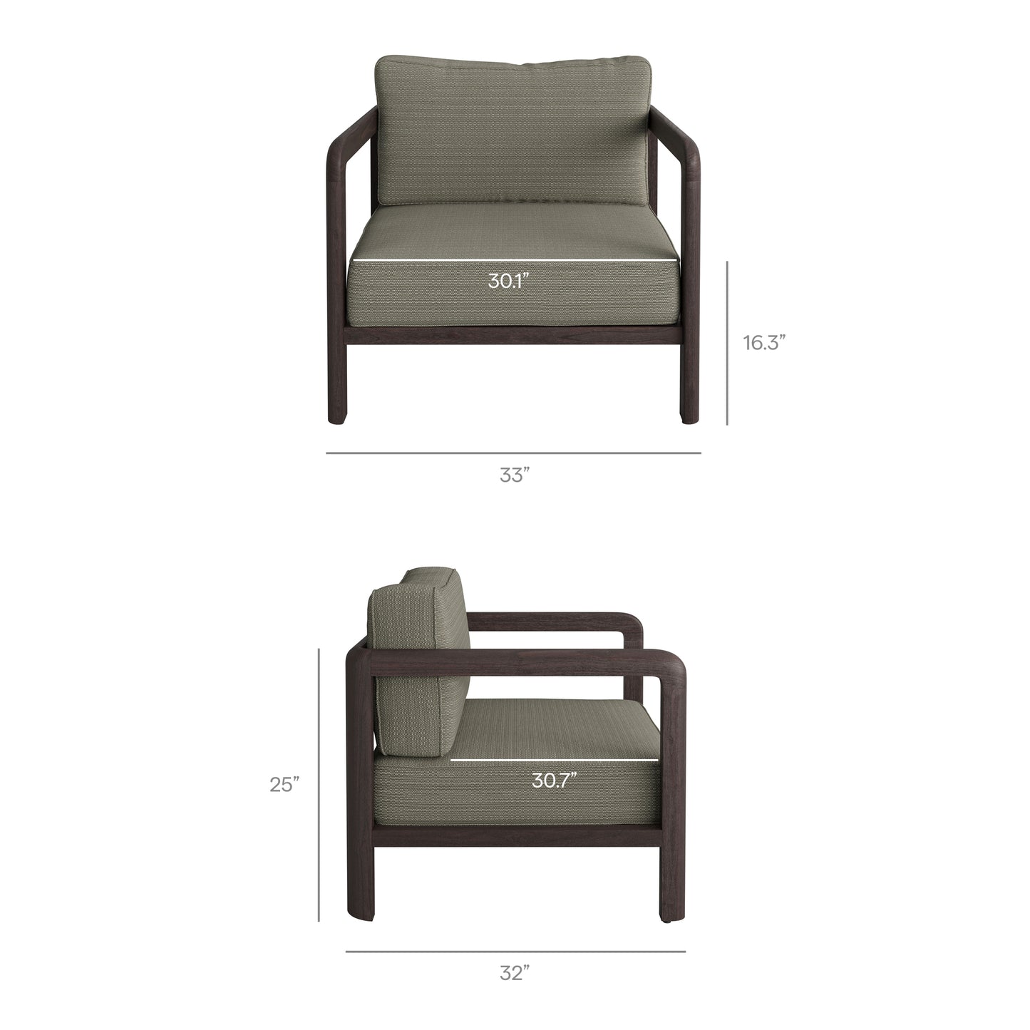 Kona Outdoor Patio Teak Wood Armchair by Modway EEI-7632