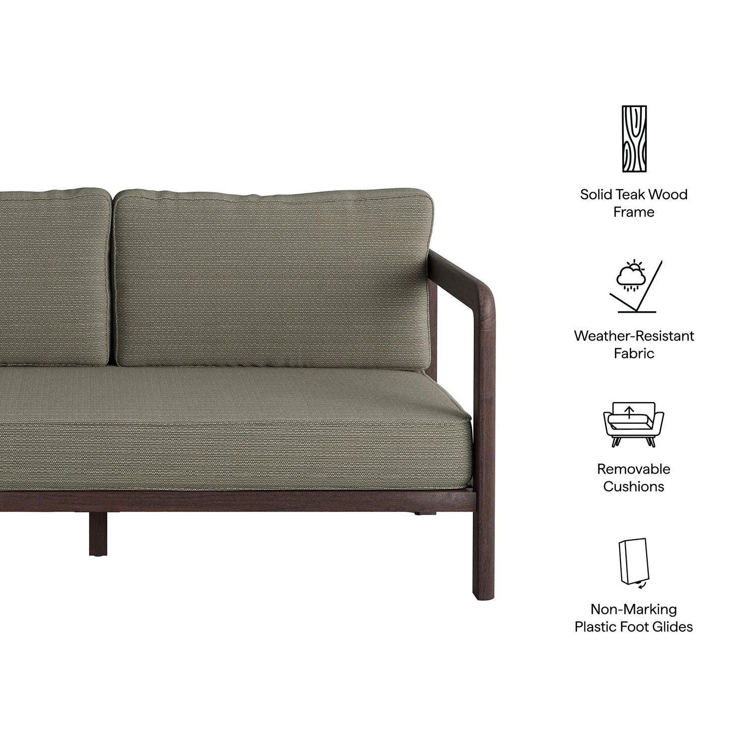 Kona Outdoor Patio Teak Wood Loveseat by Modway EEI-7633