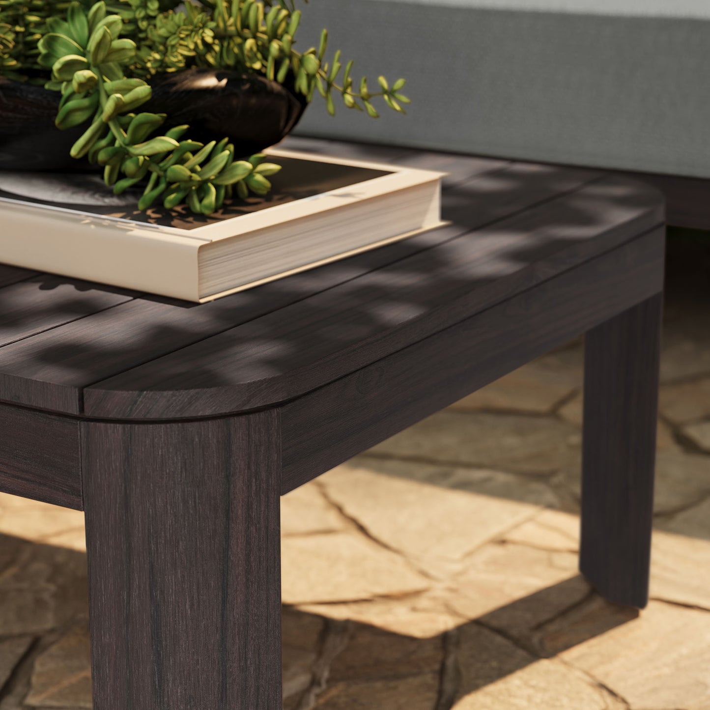 Kona 47 Inch Outdoor Patio Teak Wood Coffee Table by Modway EEI-7634