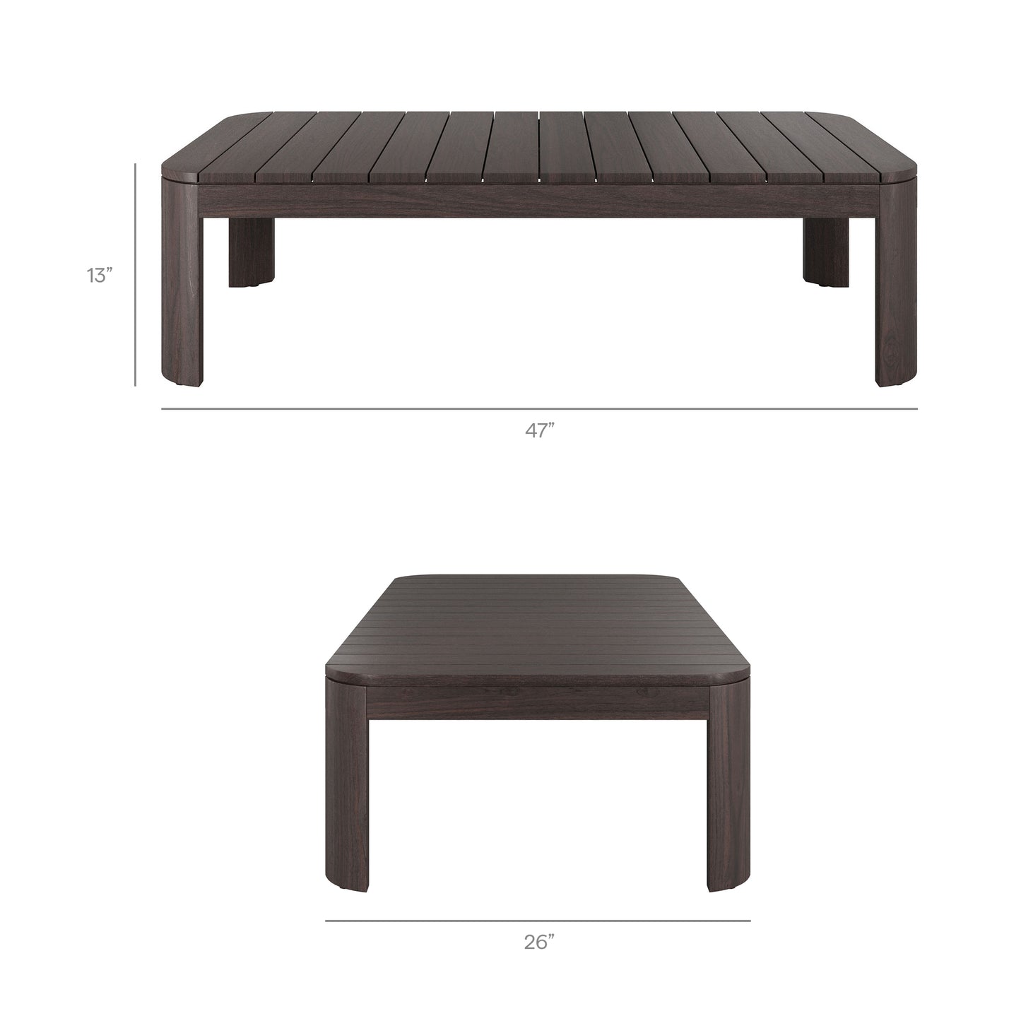 Kona 47 Inch Outdoor Patio Teak Wood Coffee Table by Modway EEI-7634