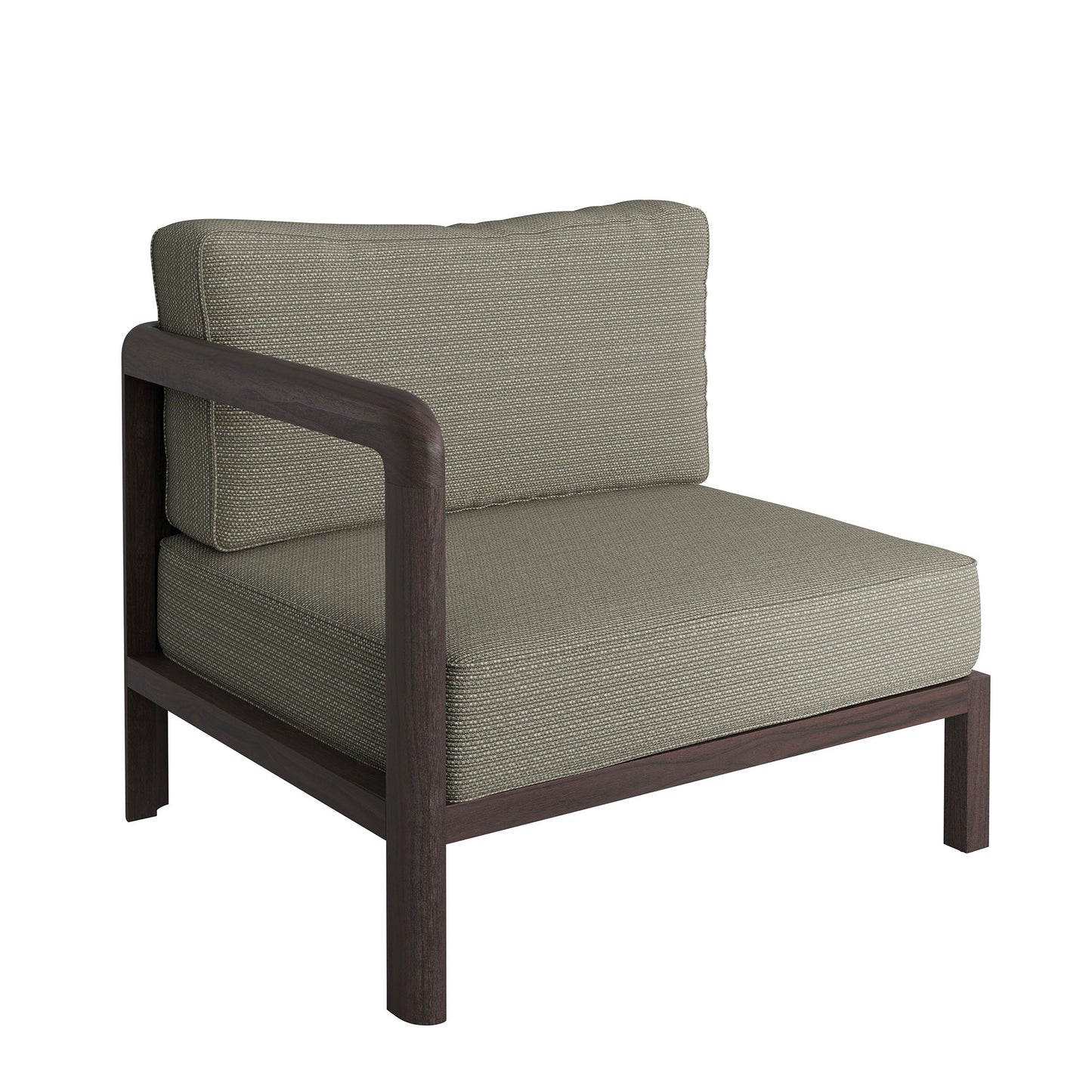Kona Outdoor Patio Teak Wood Left-Arm Facing Modular Armchair by Modway EEI-7636
