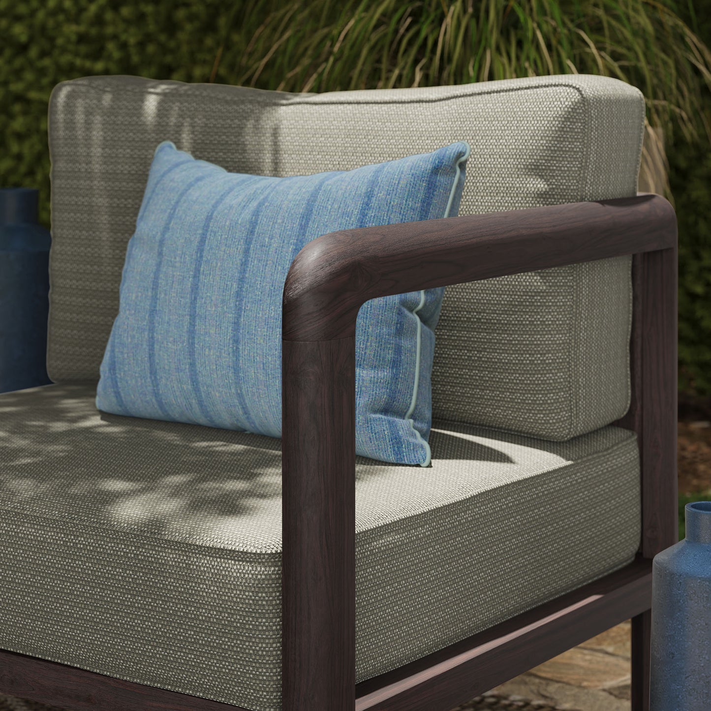 Kona Outdoor Patio Teak Wood Right-Arm Facing Modular Armchair by Modway EEI-7637