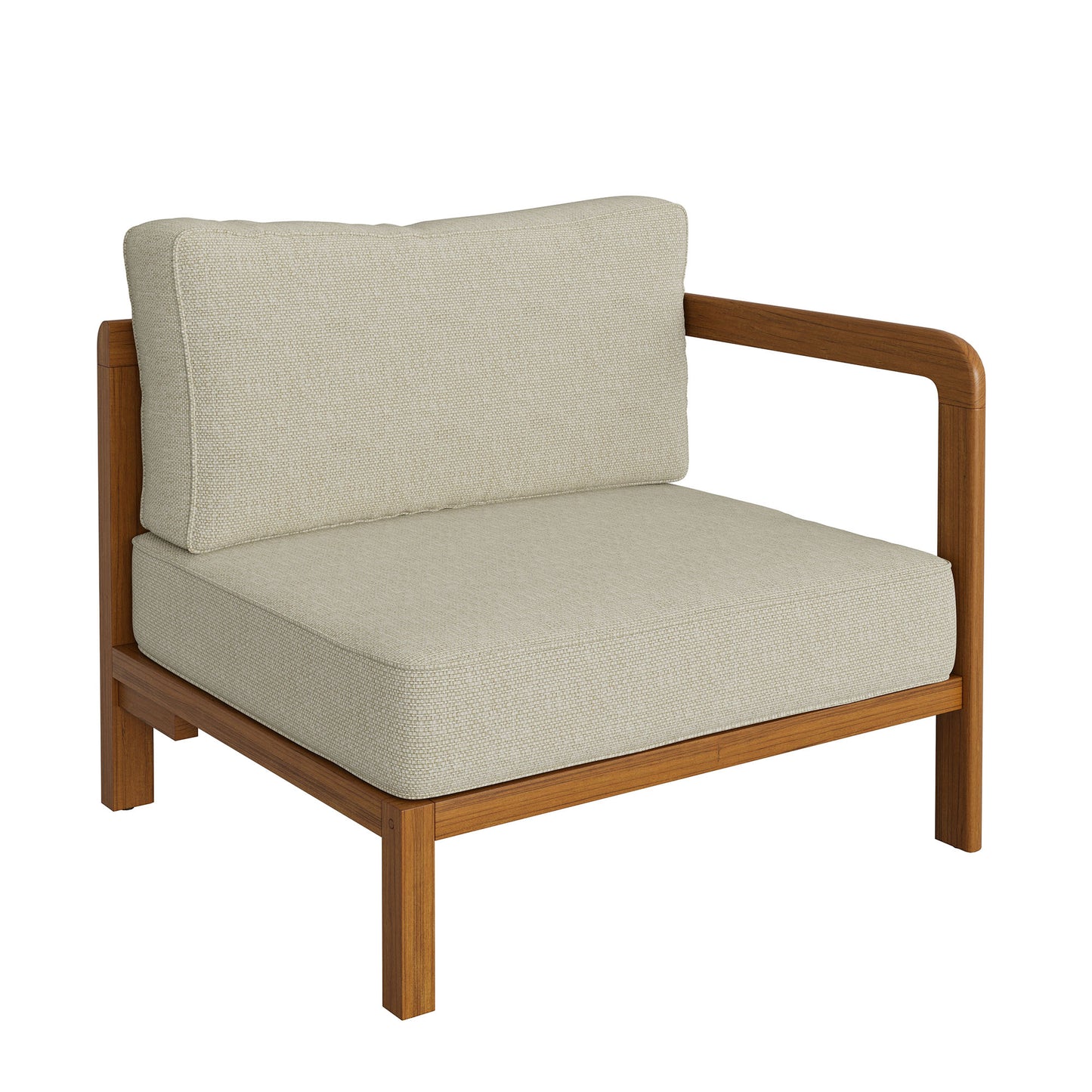 Kona Outdoor Patio Teak Wood Right-Arm Facing Modular Armchair by Modway EEI-7637