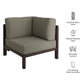 Kona Outdoor Patio Teak Wood Corner Modular Chair by Modway EEI-7638