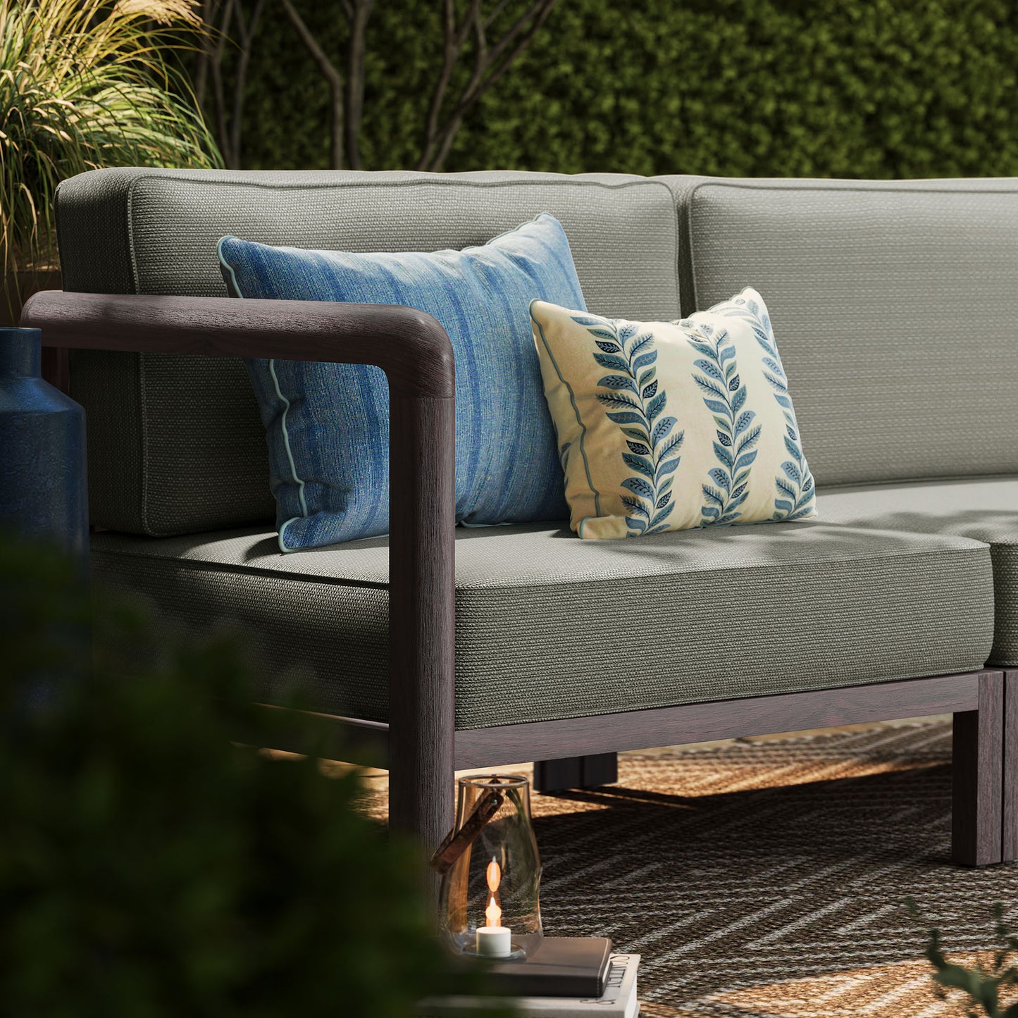 Kona 4-Piece Outdoor Patio Teak Wood Modular Sofa Set by Modway EEI-7649