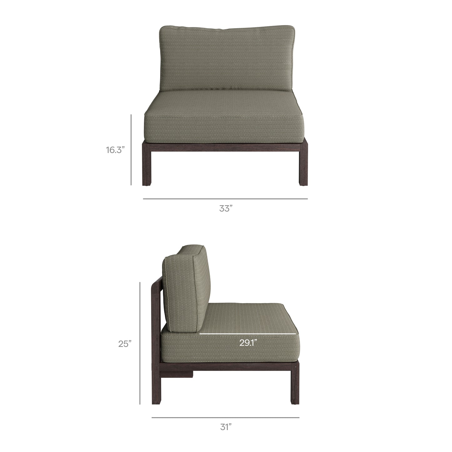 Kona 4-Piece Outdoor Patio Teak Wood Modular Sofa Set by Modway EEI-7649