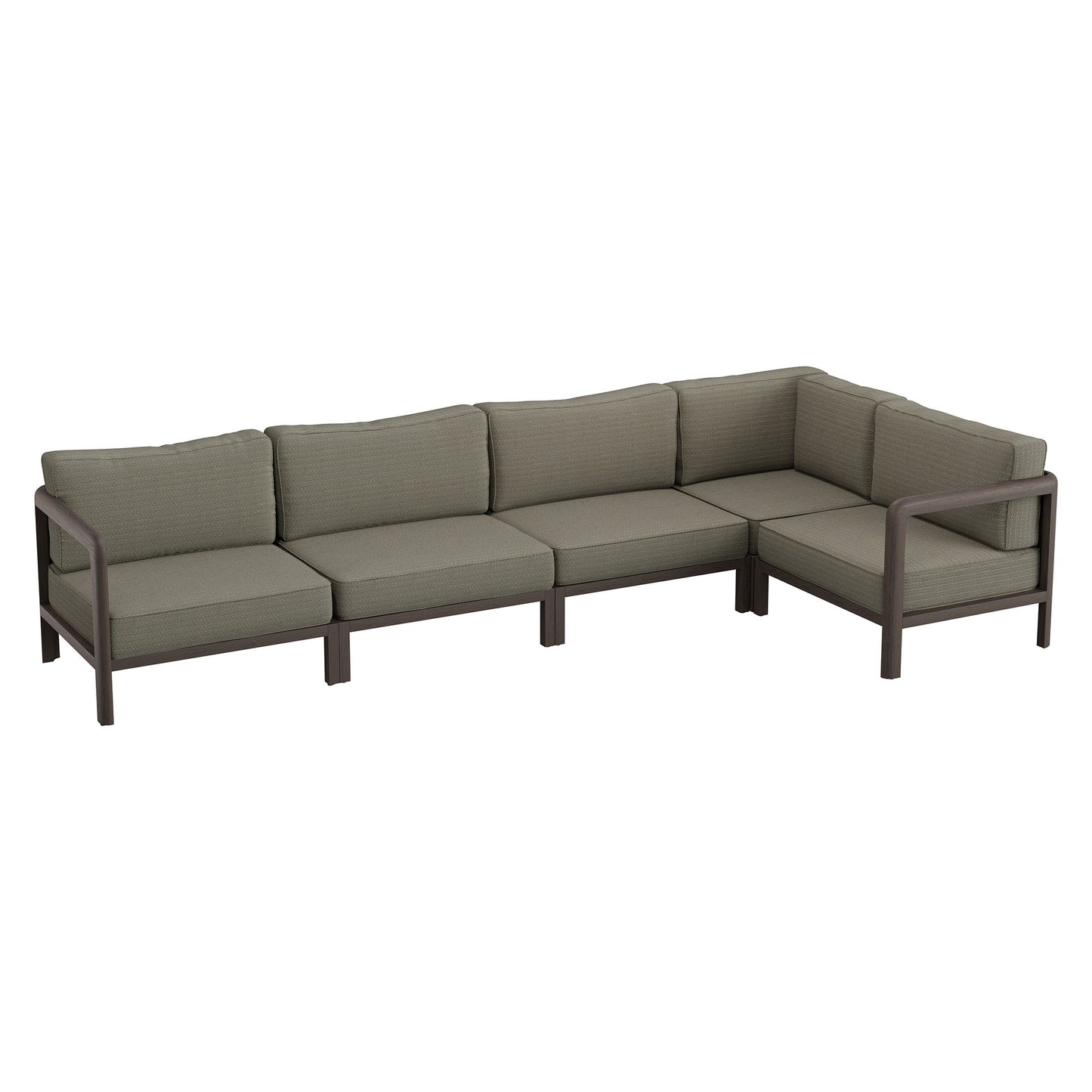 Kona L-Shaped Outdoor Patio Teak Wood Modular Sofa by Modway EEI-7650