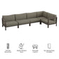 Kona L-Shaped Outdoor Patio Teak Wood Modular Sofa by Modway EEI-7650