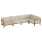 Kona L-Shaped Outdoor Patio Teak Wood Modular Sofa by Modway EEI-7650