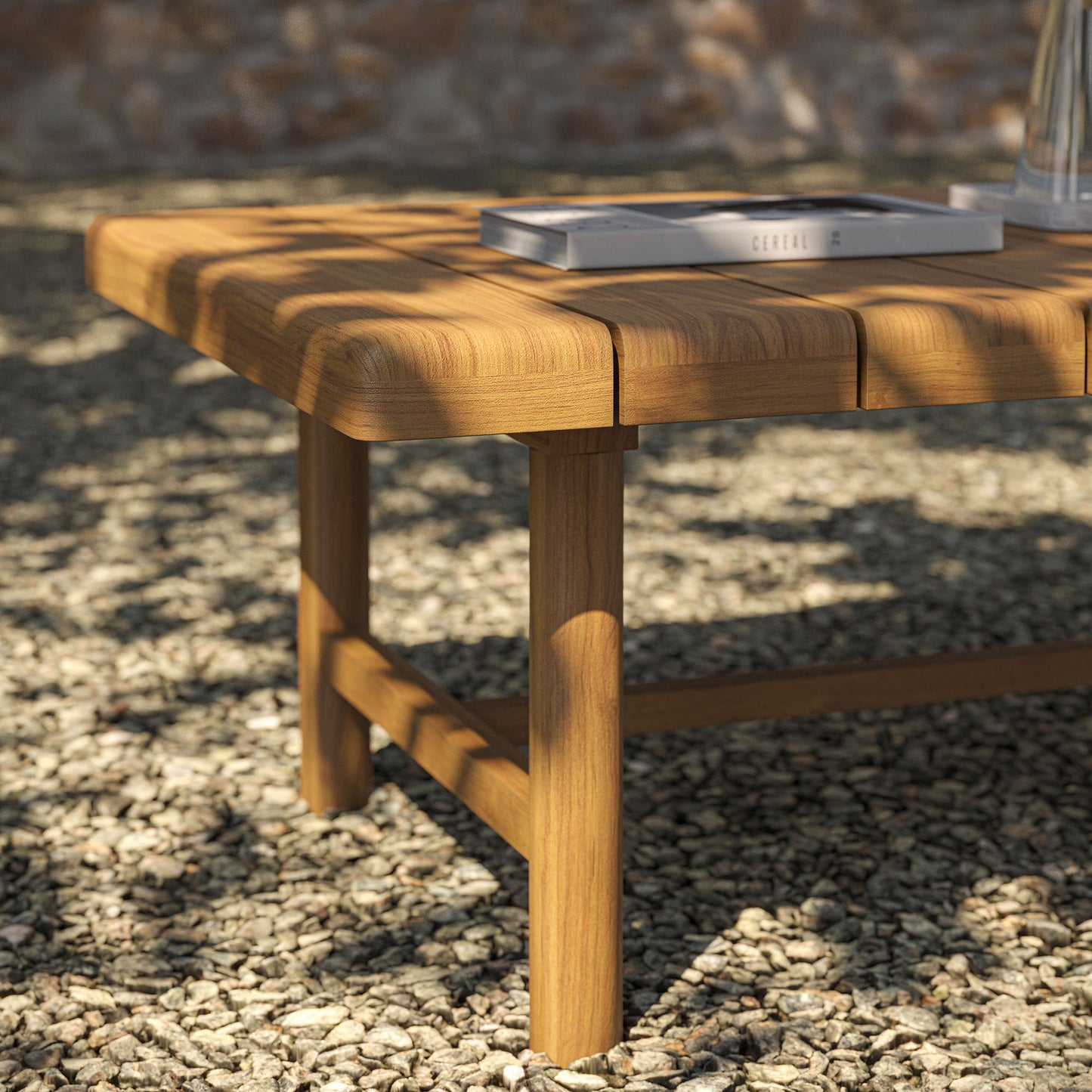 Eleni 41-Inch Outdoor Patio Teak Wood Coffee Table by Modway EEI-7655