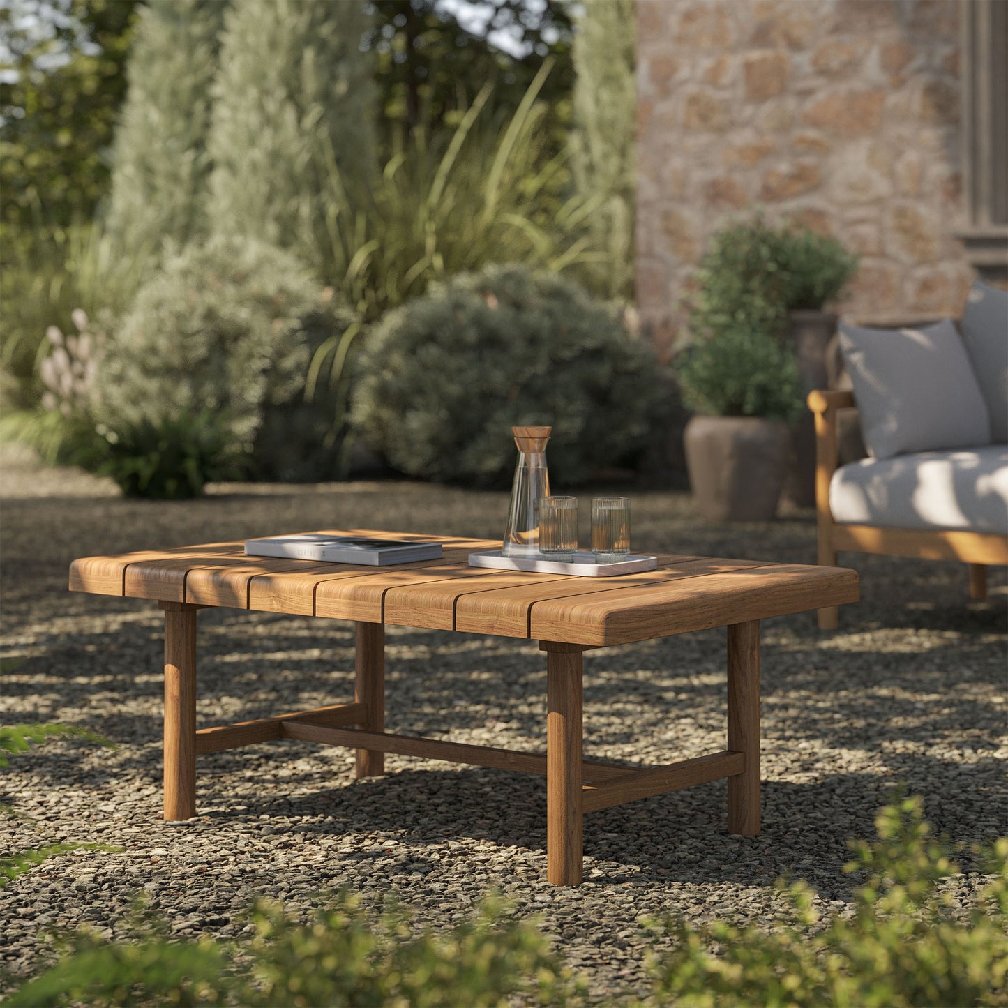 Eleni 41-Inch Outdoor Patio Teak Wood Coffee Table by Modway EEI-7655