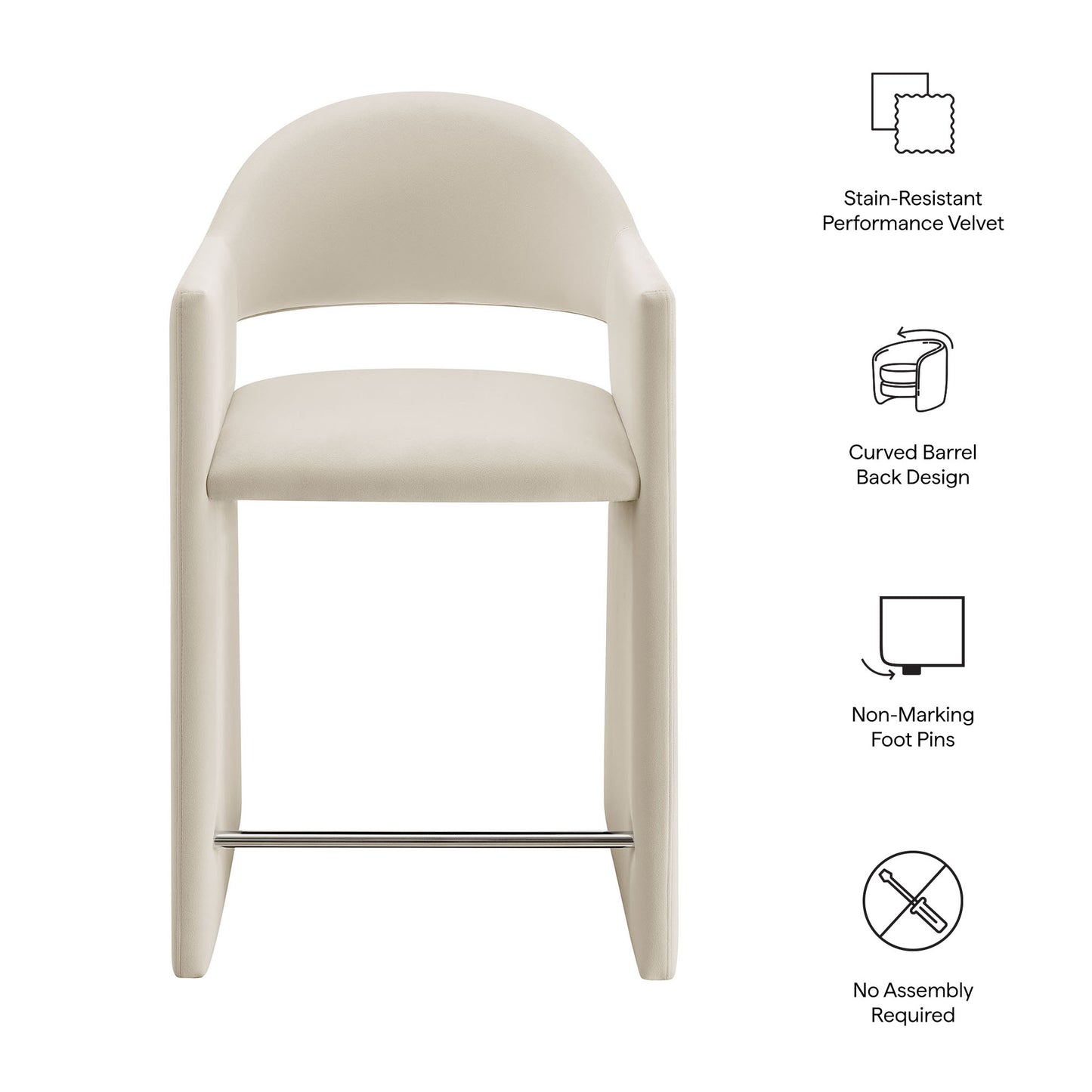 Talia 37 Inch Performance Velvet Counter Stool by Modway EEI-7663