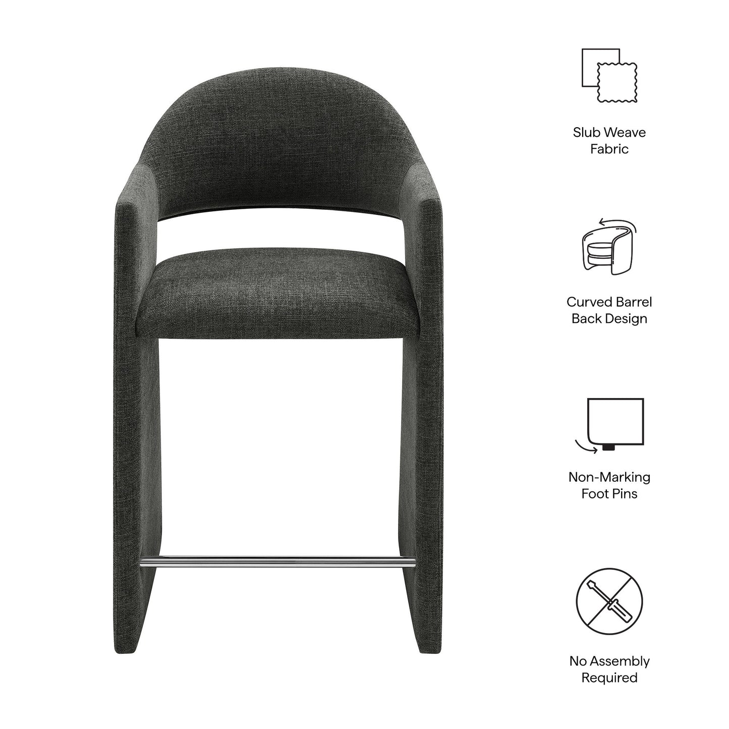Talia 37 Inch Upholstered Fabric Counter Stool by Modway EEI-7664