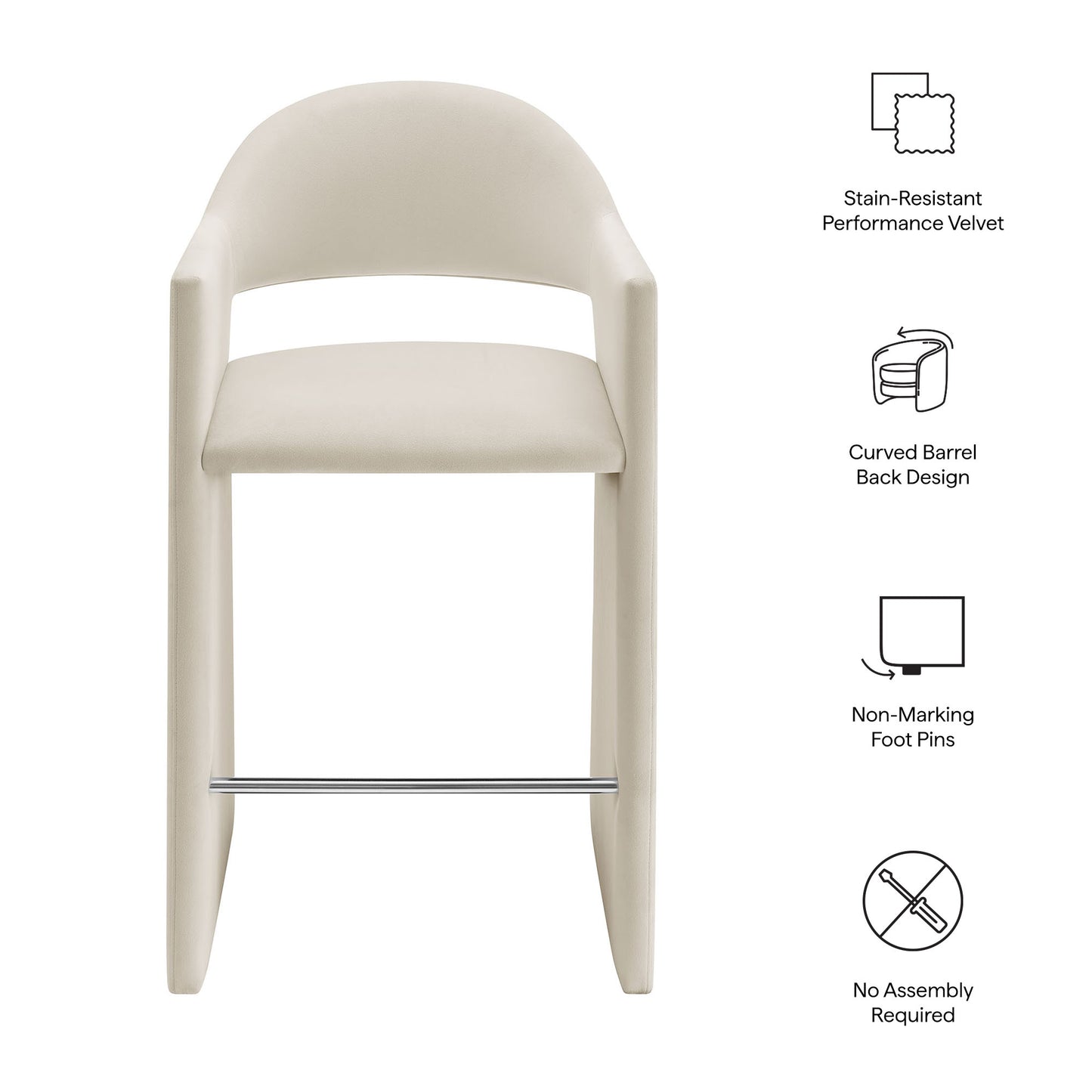 Talia 41 Inch Performance Velvet Bar Stool by Modway EEI-7666