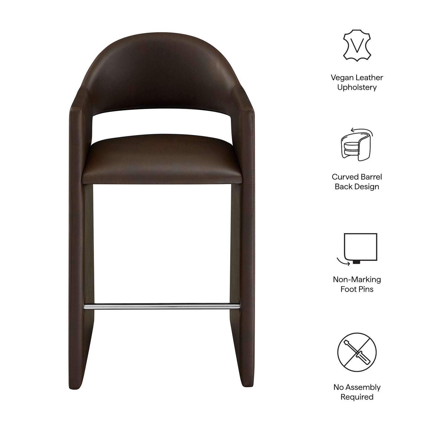 Talia 41 Inch Vegan Leather Bar Stool by Modway EEI-7668