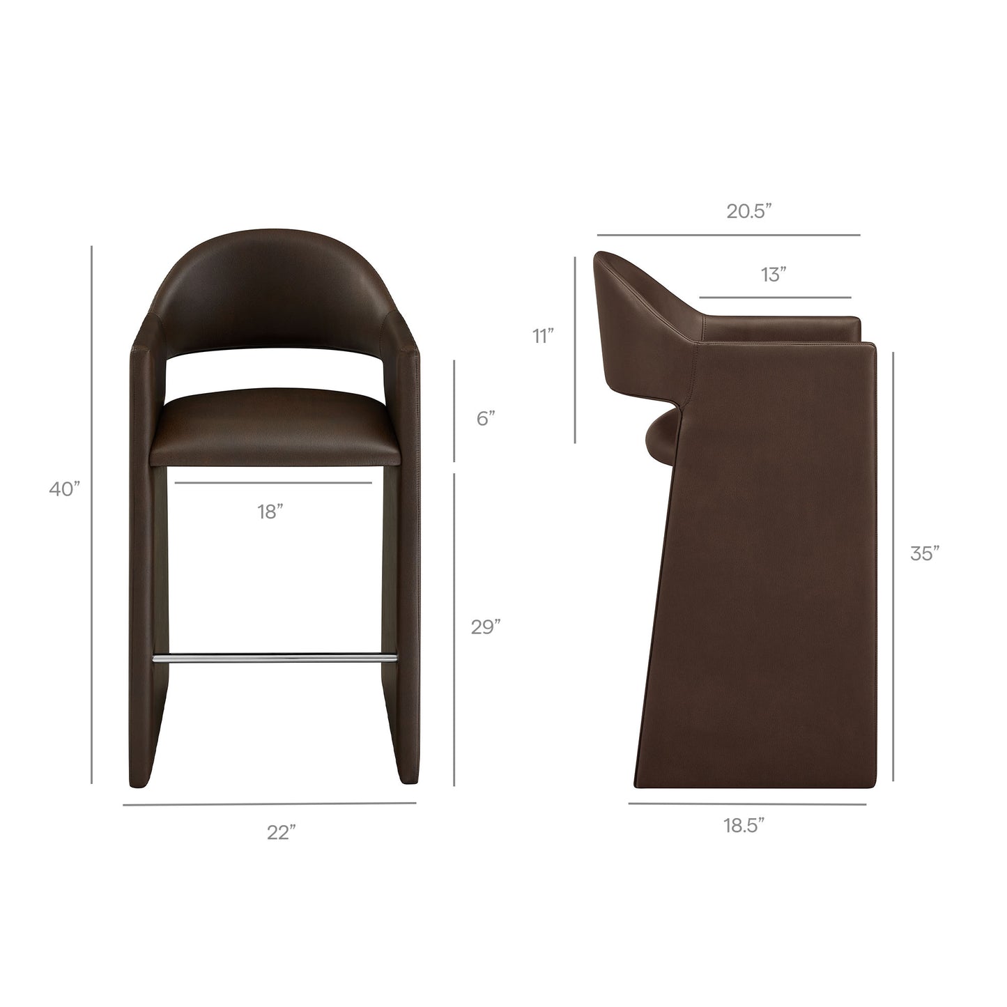 Talia 41 Inch Vegan Leather Bar Stool by Modway EEI-7668