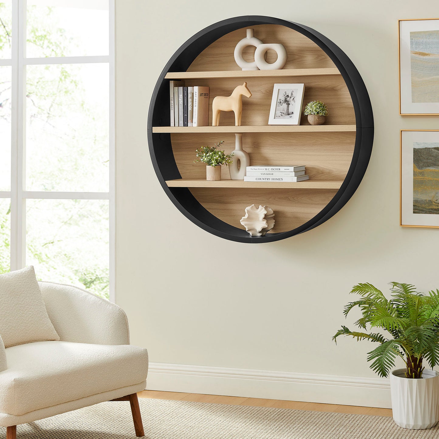 Romy 47" Round Wall Book Shelf by Modway EEI-7672