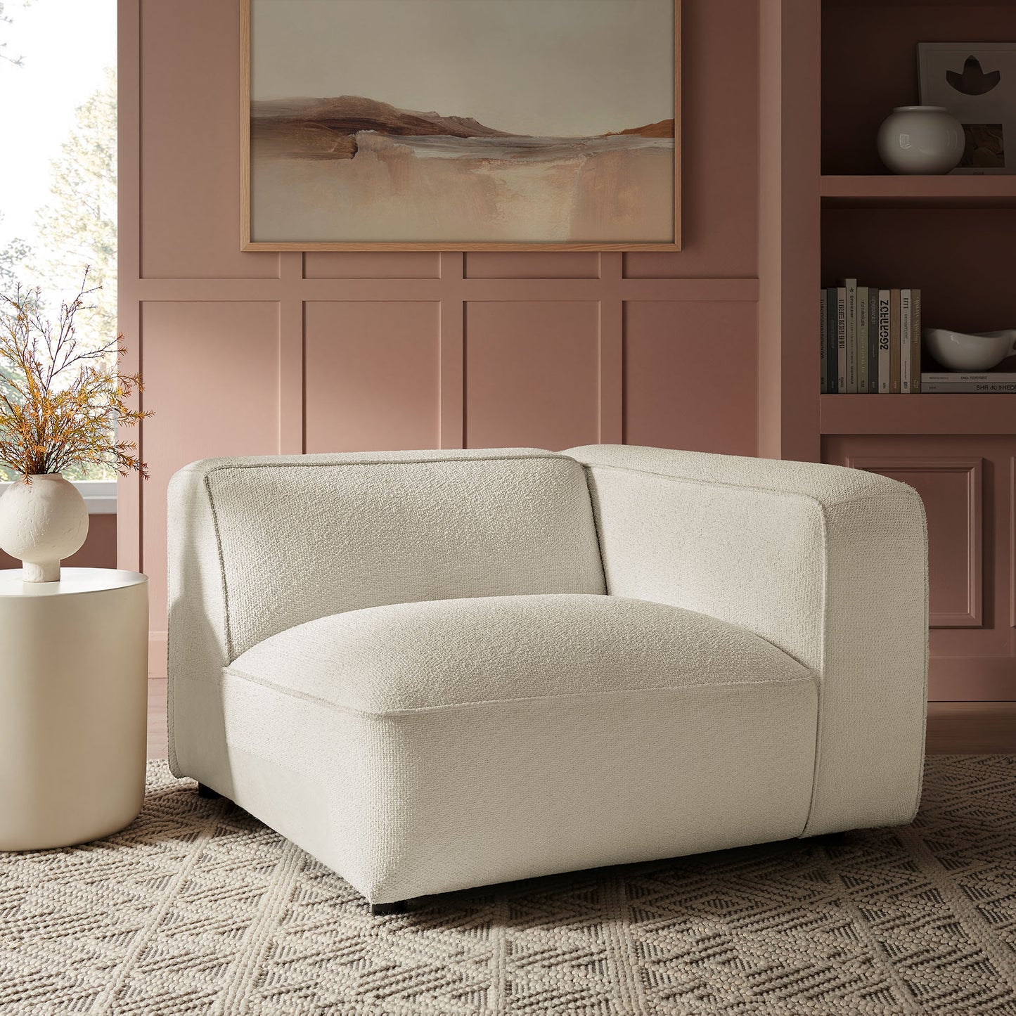 Auren Lattice Bouclé Upholstered Modular Right-Facing Arm Chair by Modway EEI-7674