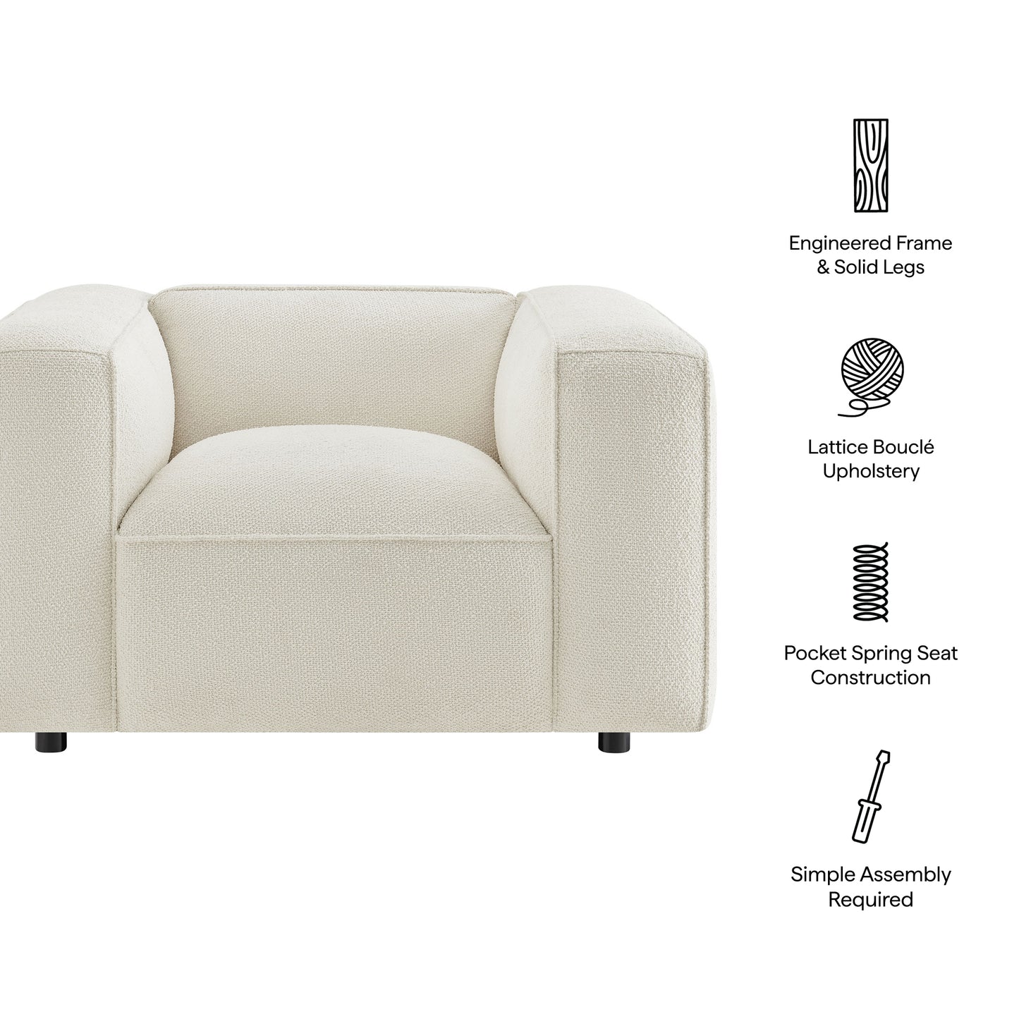 Auren Lattice Bouclé Upholstered Accent Chair by Modway EEI-7679
