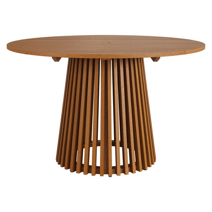 Lane 47 Inch Round Outdoor Patio Teak Wood Dining Table by Modway EEI-7683