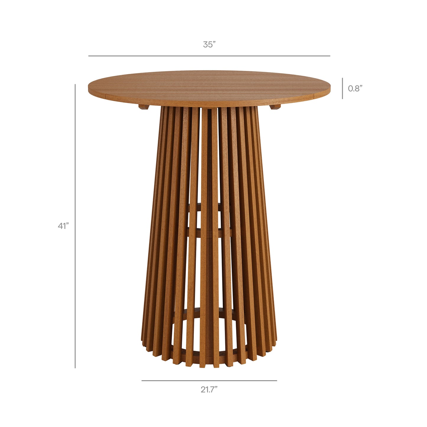 Lane 35 Inch Round Outdoor Patio Teak Wood Bar Table by Modway EEI-7686