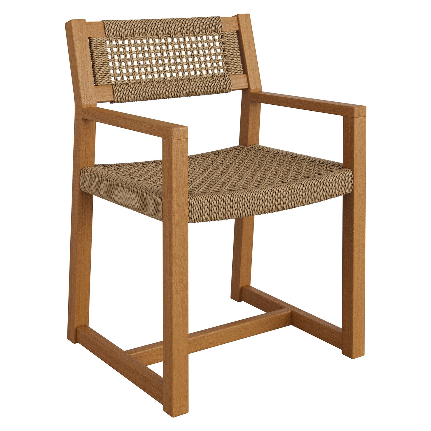 Reed Outdoor Patio Teak Wood Rattan Dining Chair by Modway EEI-7690