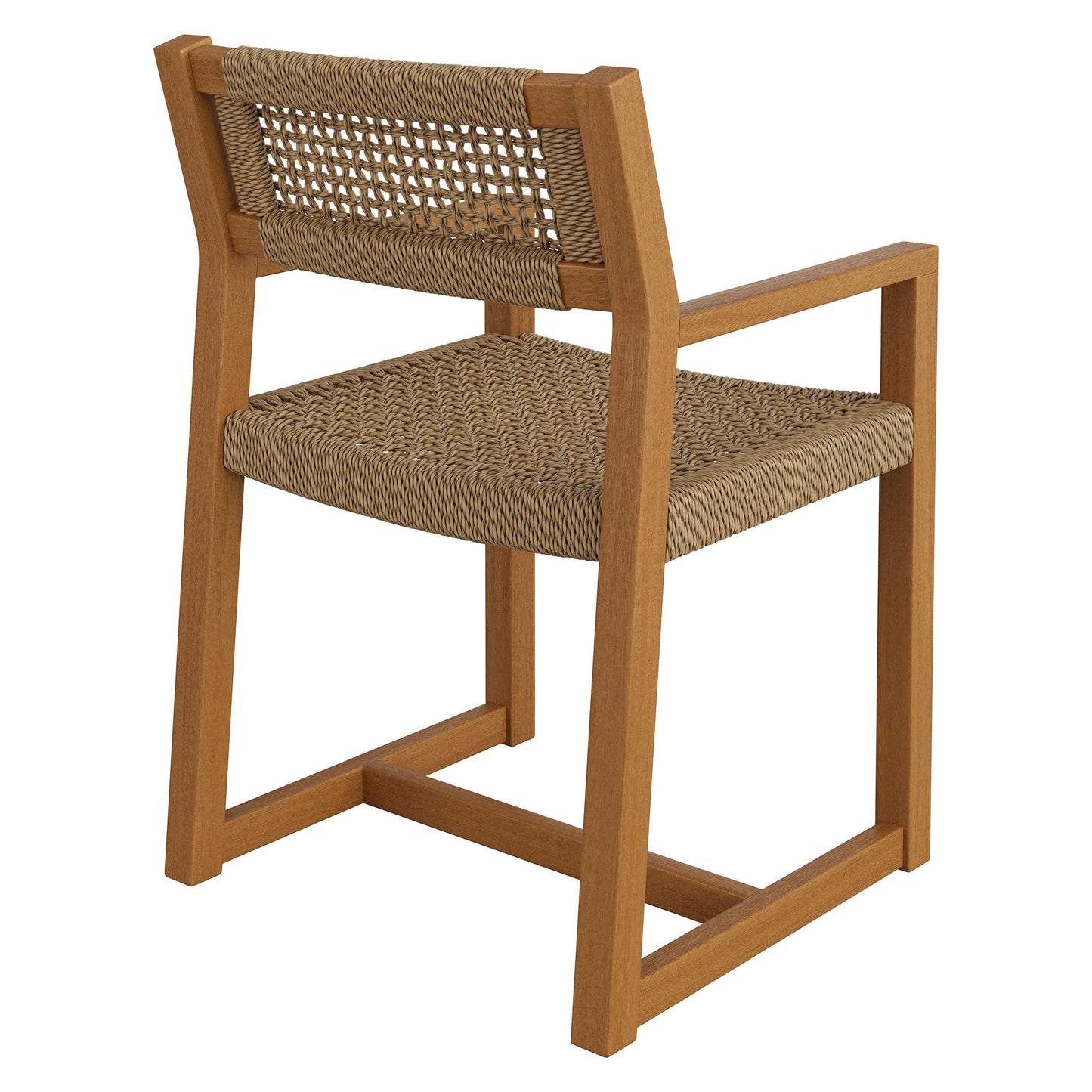 Reed Outdoor Patio Teak Wood Rattan Dining Chair by Modway EEI-7690
