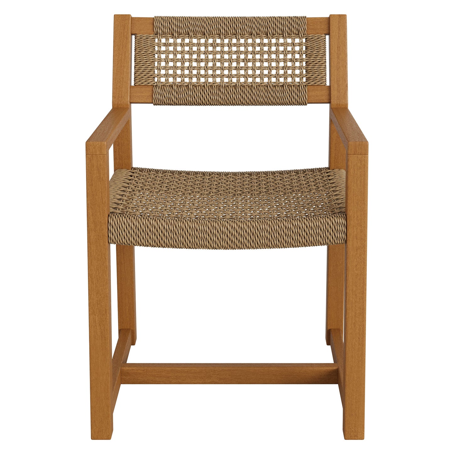 Reed Outdoor Patio Teak Wood Rattan Dining Chair by Modway EEI-7690
