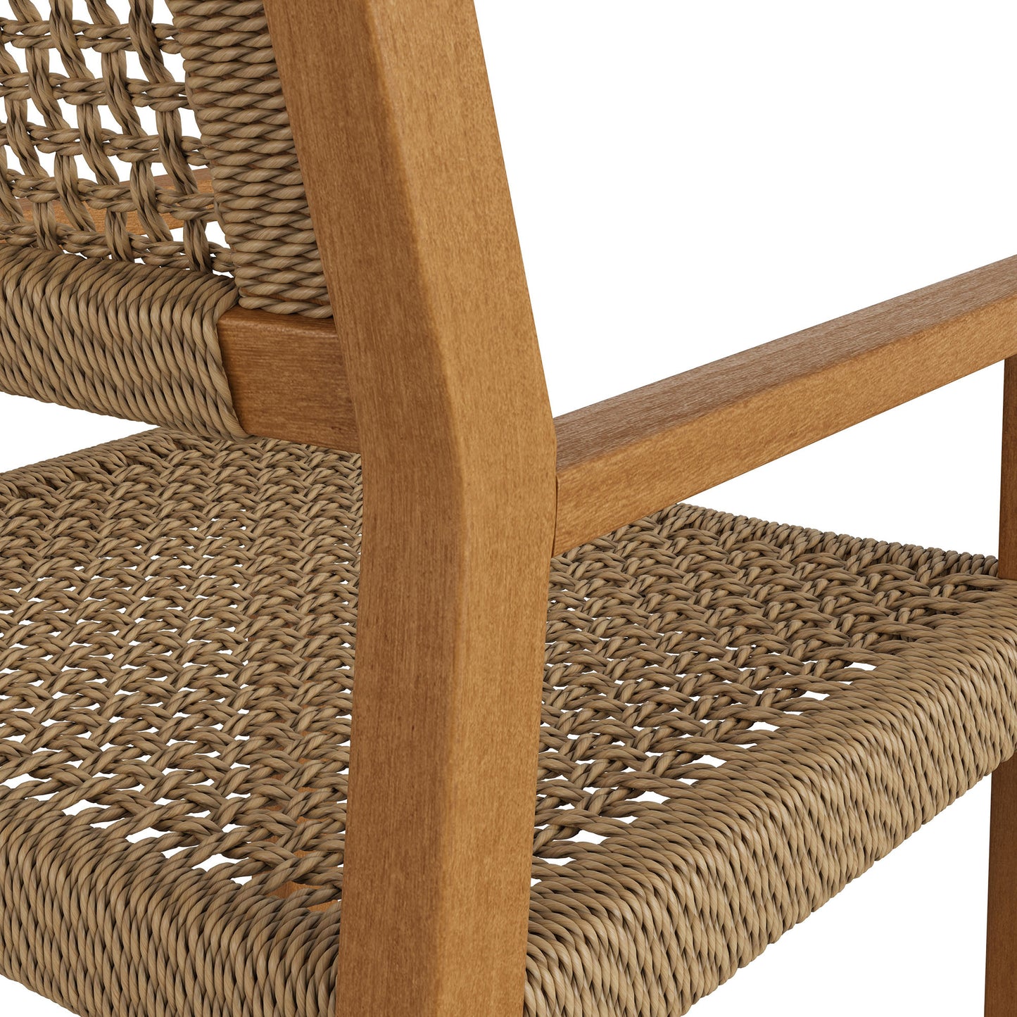 Reed Outdoor Patio Teak Wood Rattan Dining Chair by Modway EEI-7690