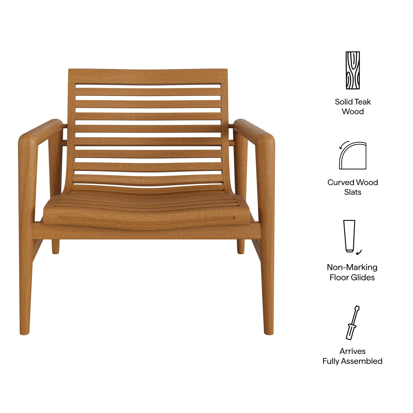 Hayden Outdoor Patio Teak Wood Armchair by Modway EEI-7694