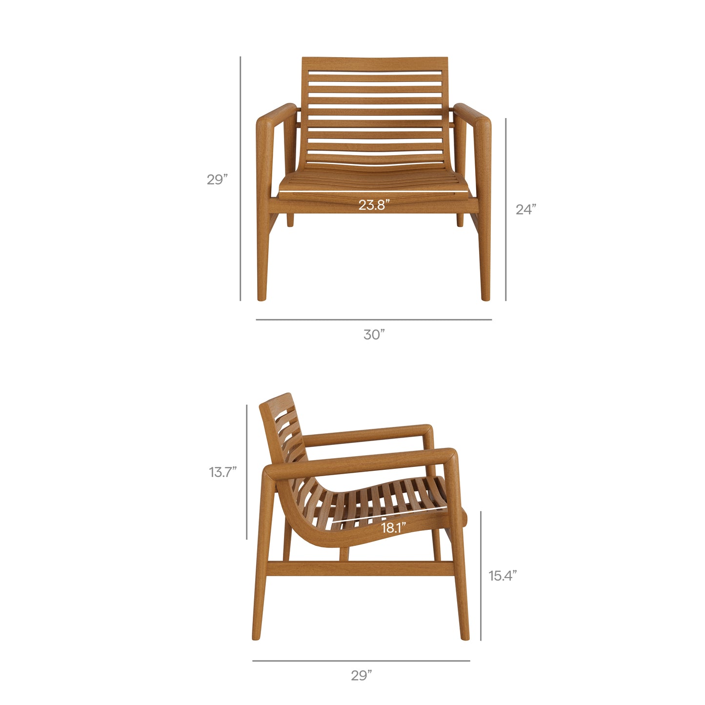Hayden Outdoor Patio Teak Wood Armchair by Modway EEI-7694
