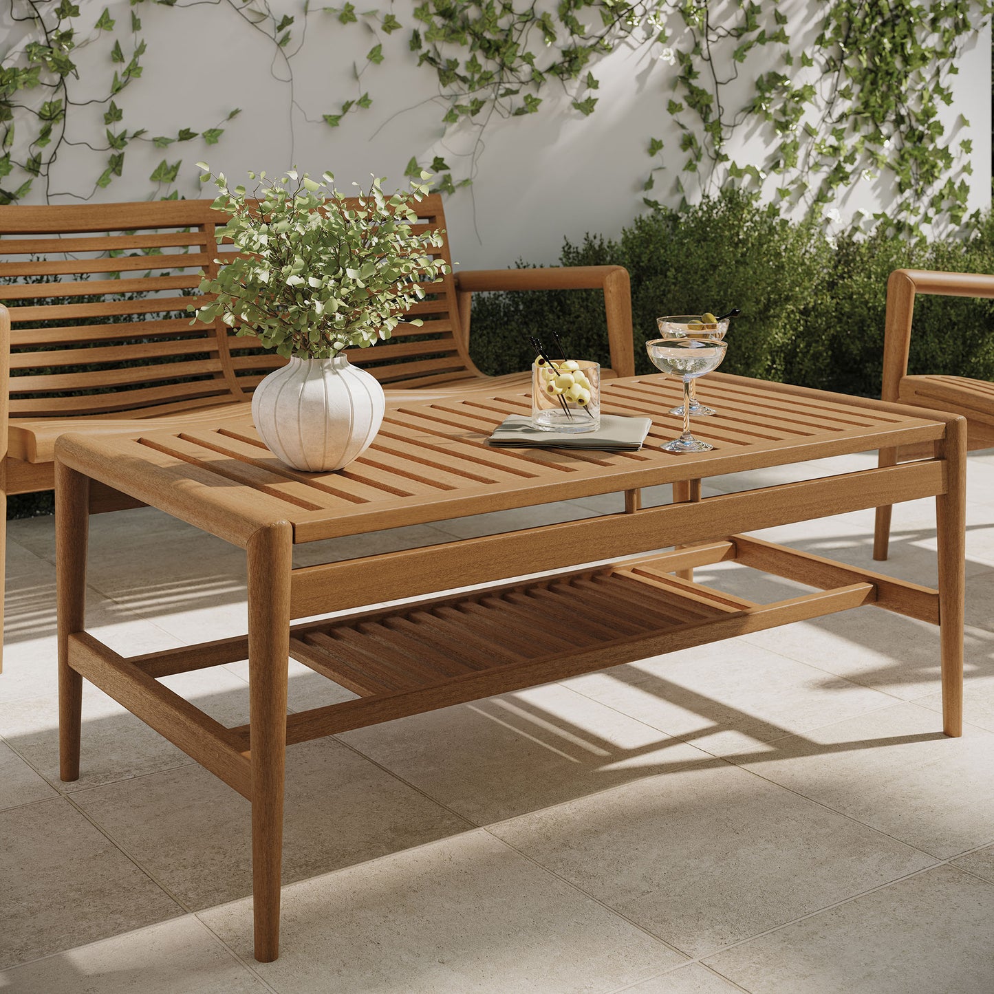 Hayden 46 Inch Outdoor Patio Teak Wood Coffee Table by Modway EEI-7695