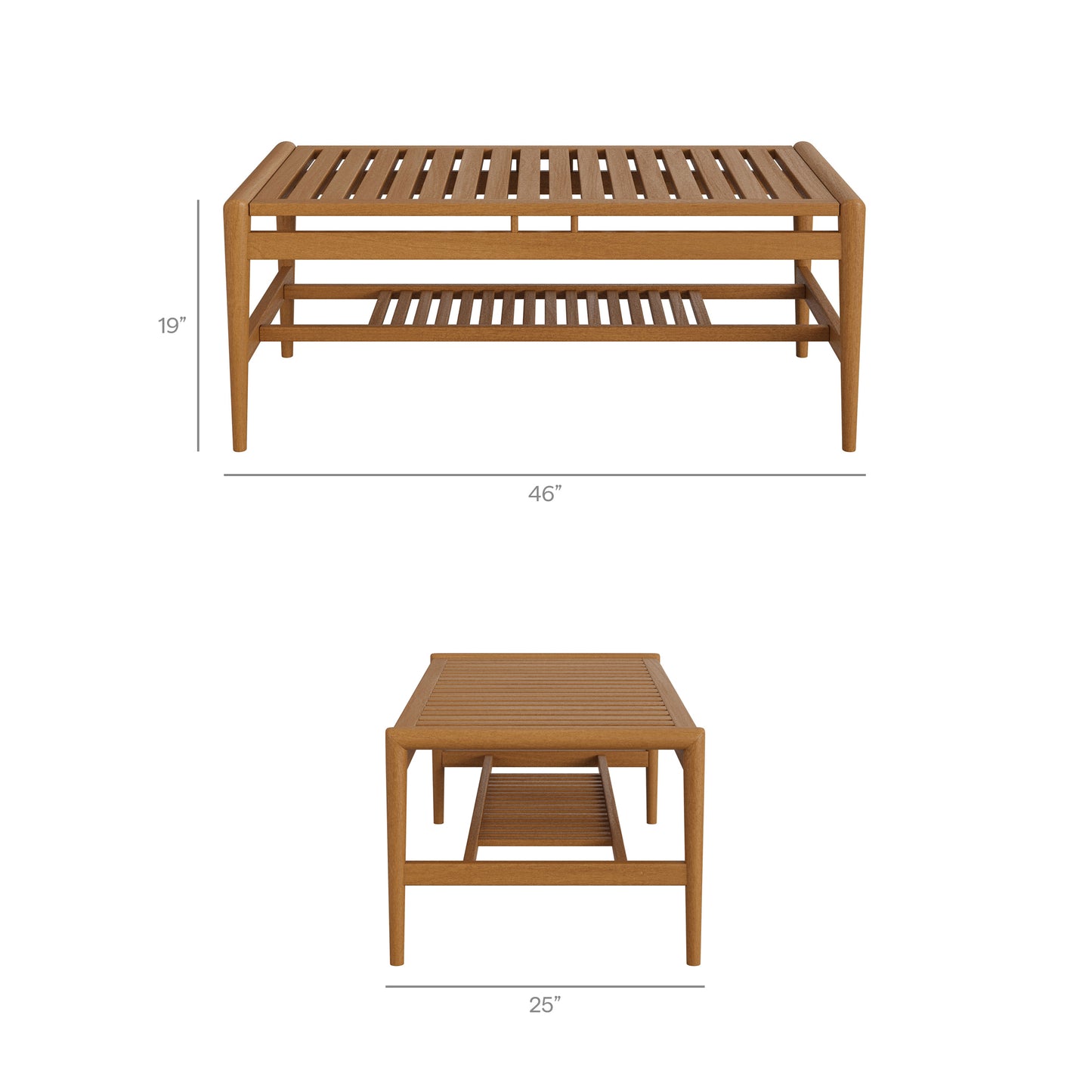 Hayden 46 Inch Outdoor Patio Teak Wood Coffee Table by Modway EEI-7695