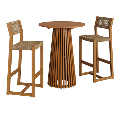 Reed 3-Piece Outdoor Patio Teak Wood Bar Set by Modway EEI-7697
