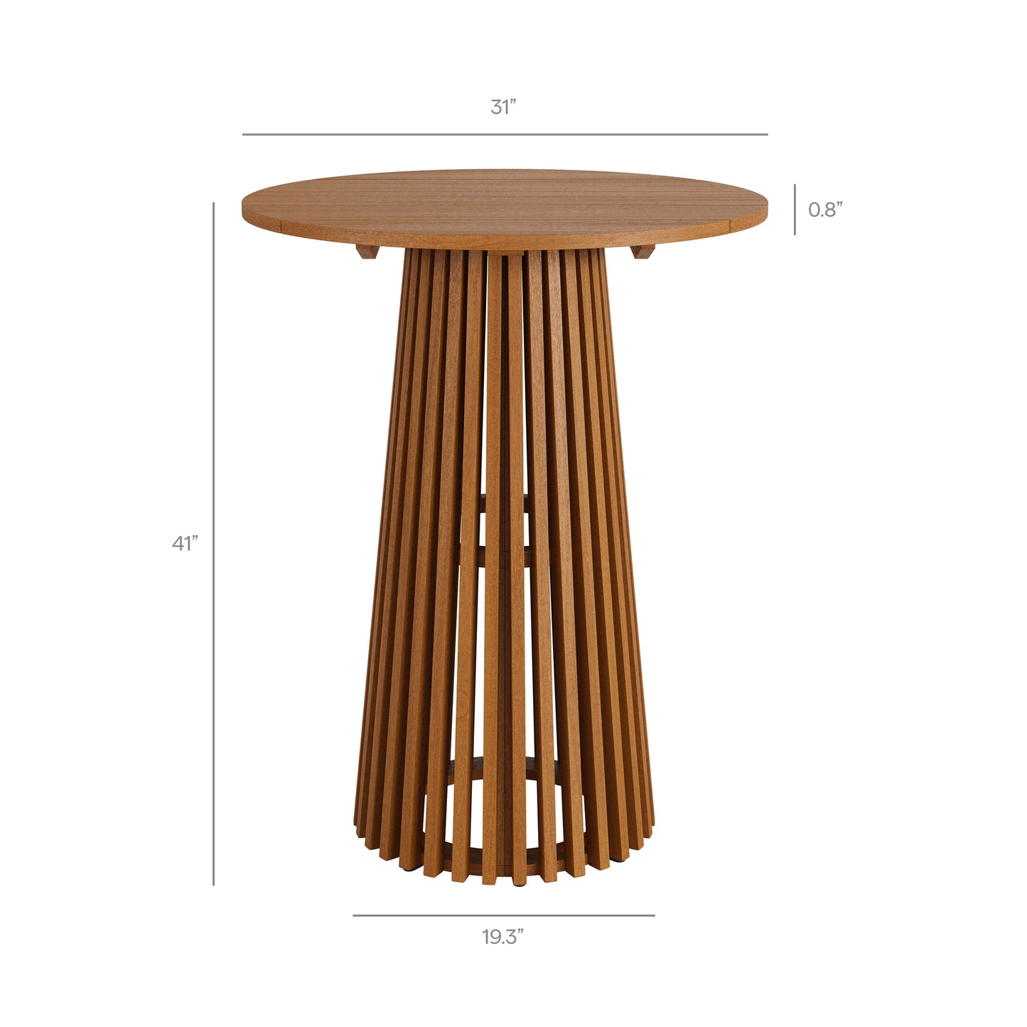 Reed 3-Piece Outdoor Patio Teak Wood Bar Set by Modway EEI-7697