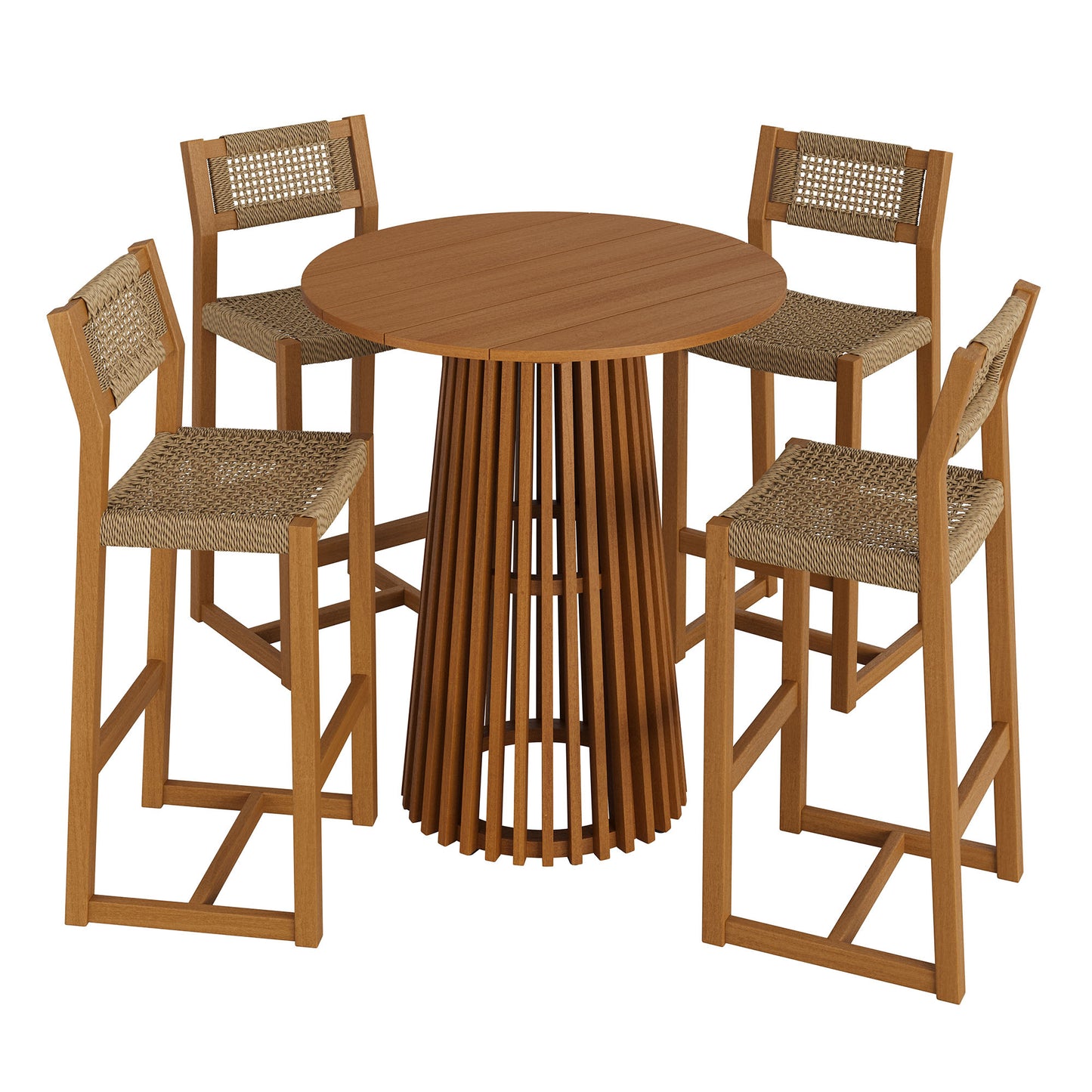 Reed 5-Piece Outdoor Patio Teak Wood Bar Set by Modway EEI-7699