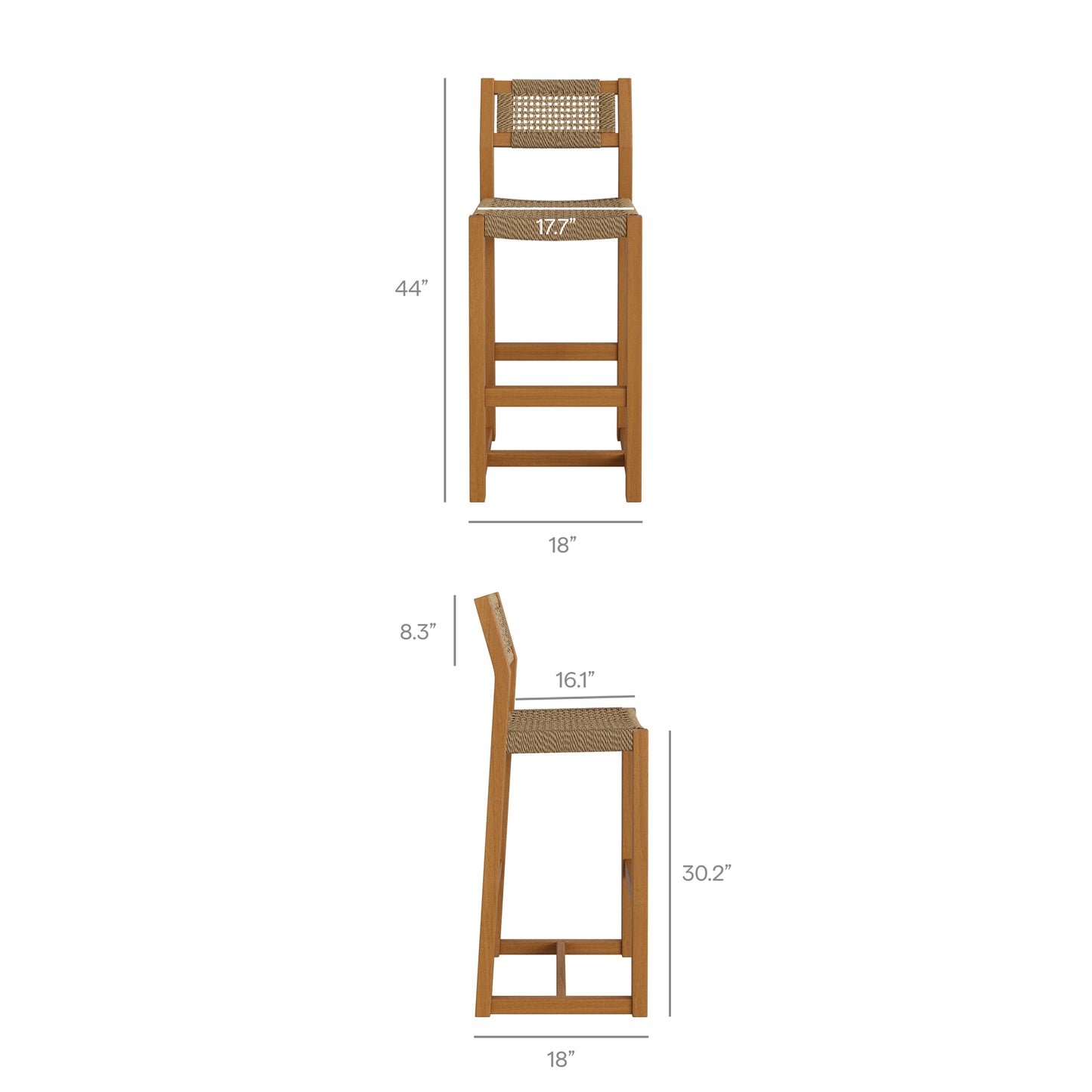 Reed 5-Piece Outdoor Patio Teak Wood Bar Set by Modway EEI-7699