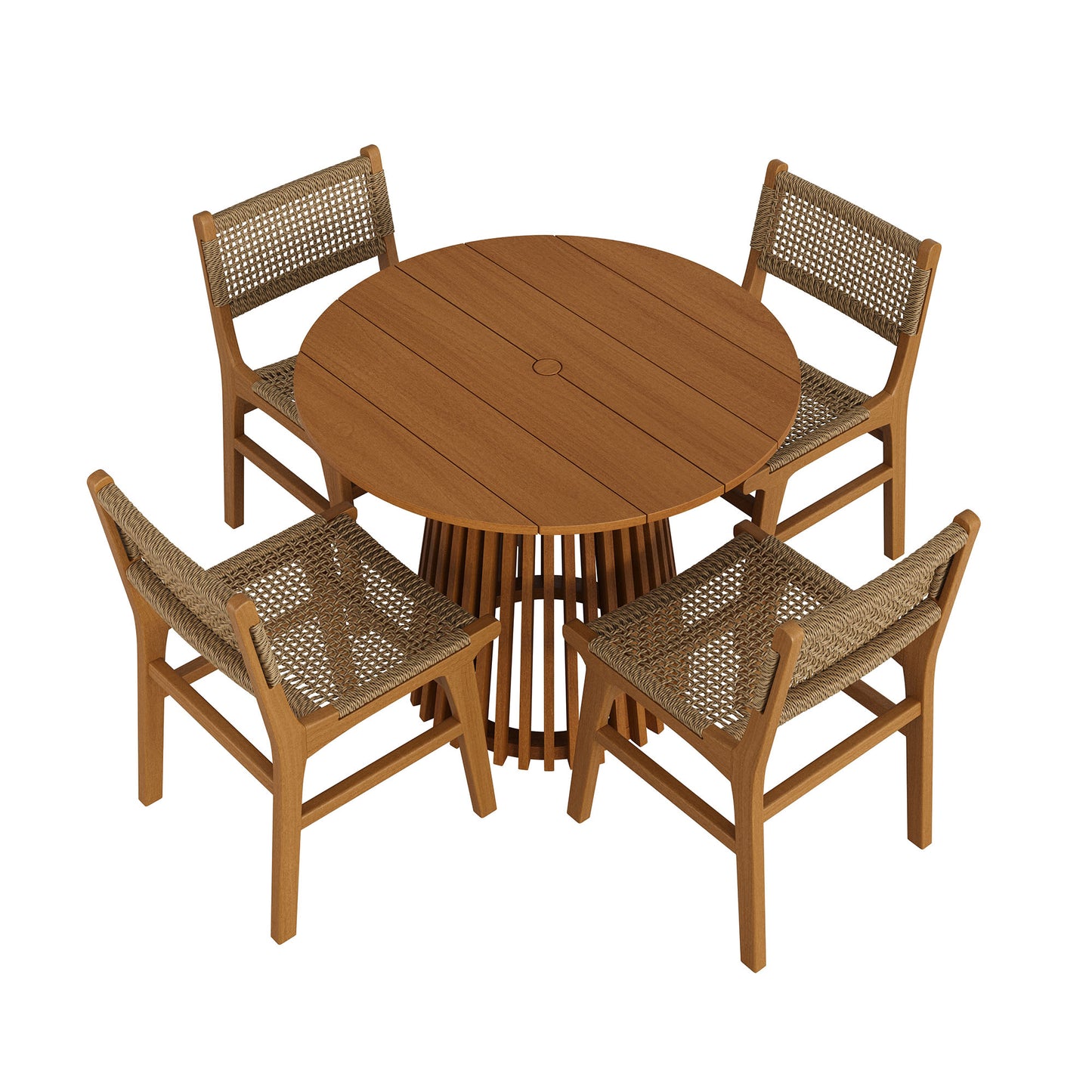 Rowe 5-Piece Outdoor Patio Teak Wood Dining Set by Modway EEI-7700