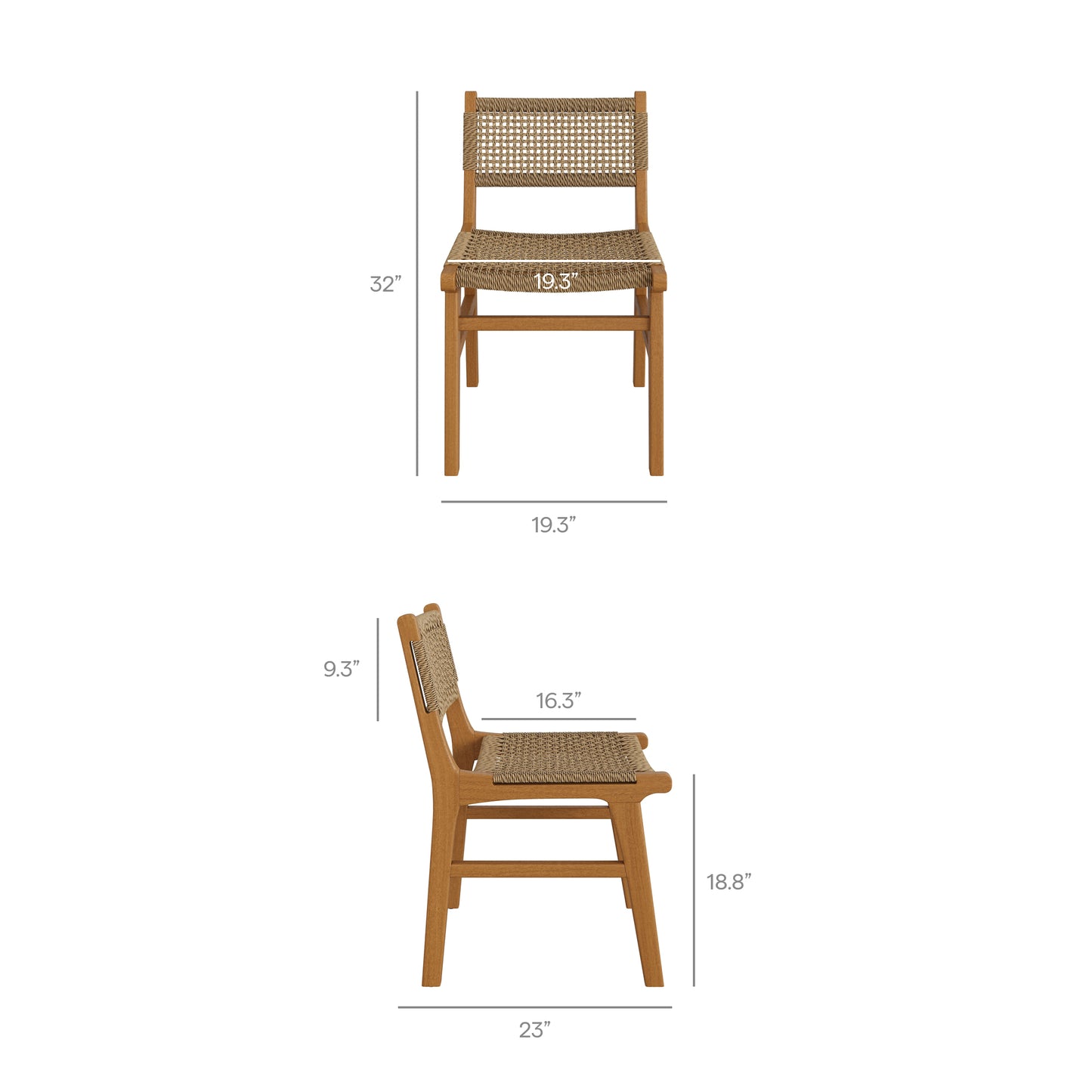 Rowe 5-Piece Outdoor Patio Teak Wood Dining Set by Modway EEI-7700